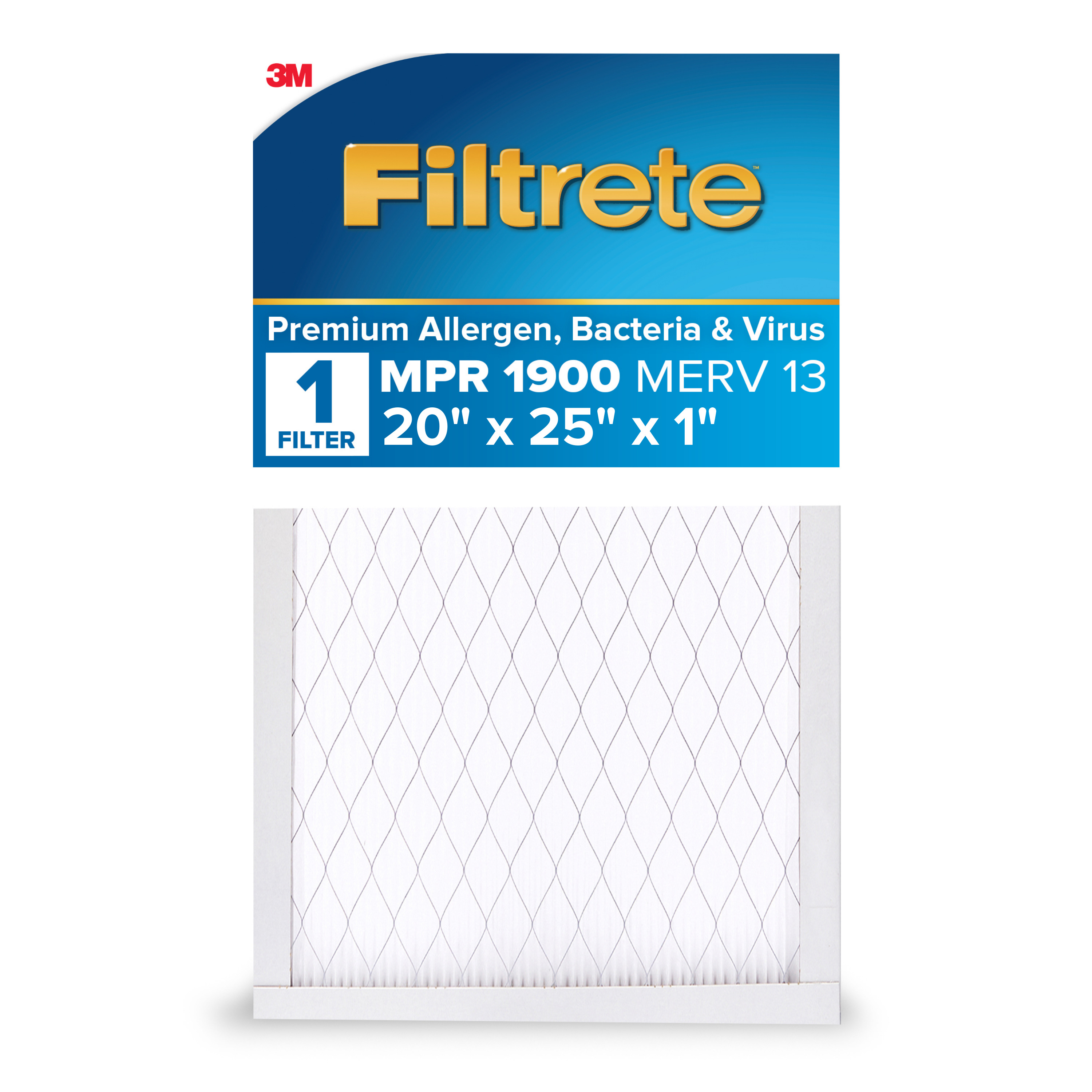 20"X25"X1" MAXIMUM ALLERGEN FILTER  3M FILTRETE