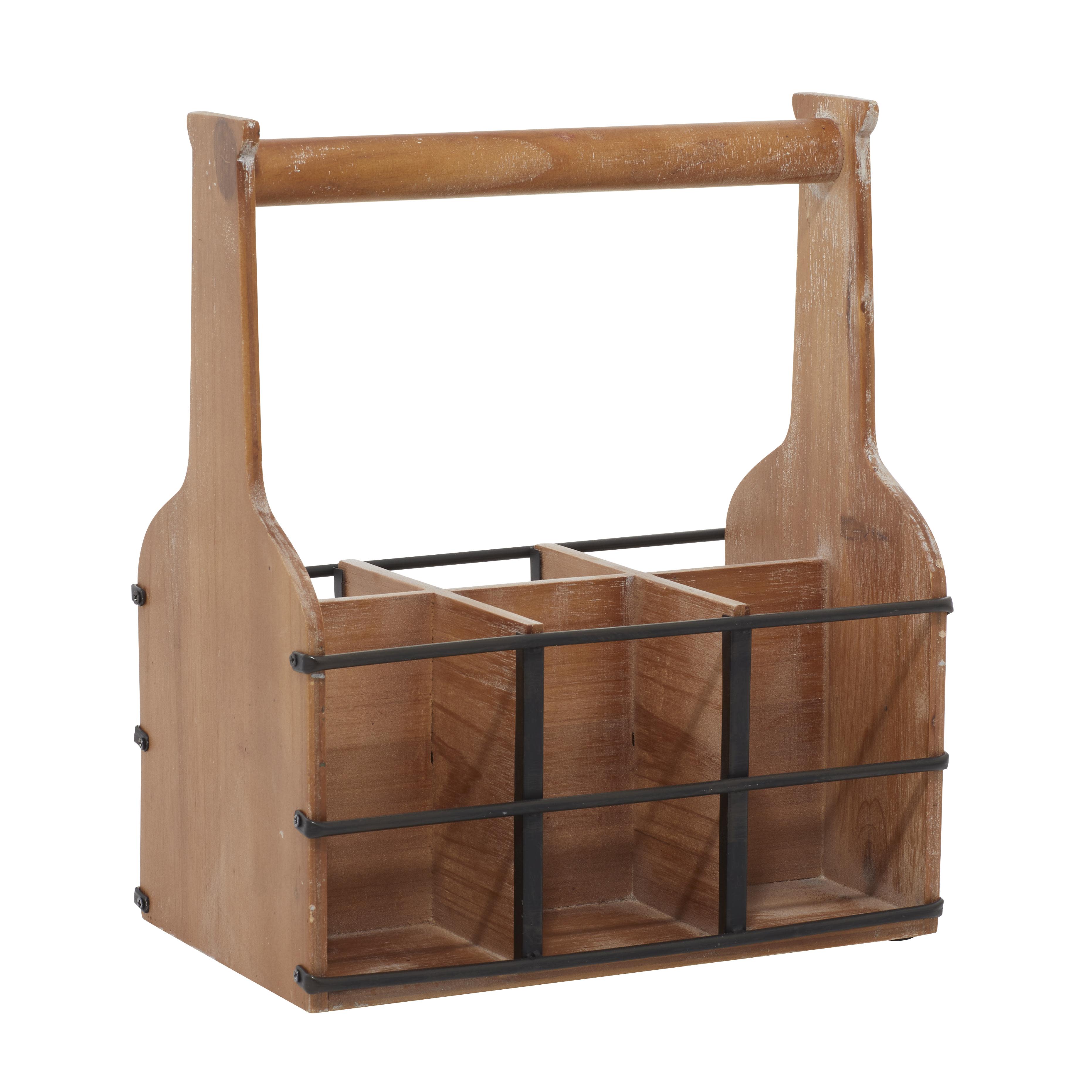 Brown Wood  Wine Holder, 13" x 9" x 15"