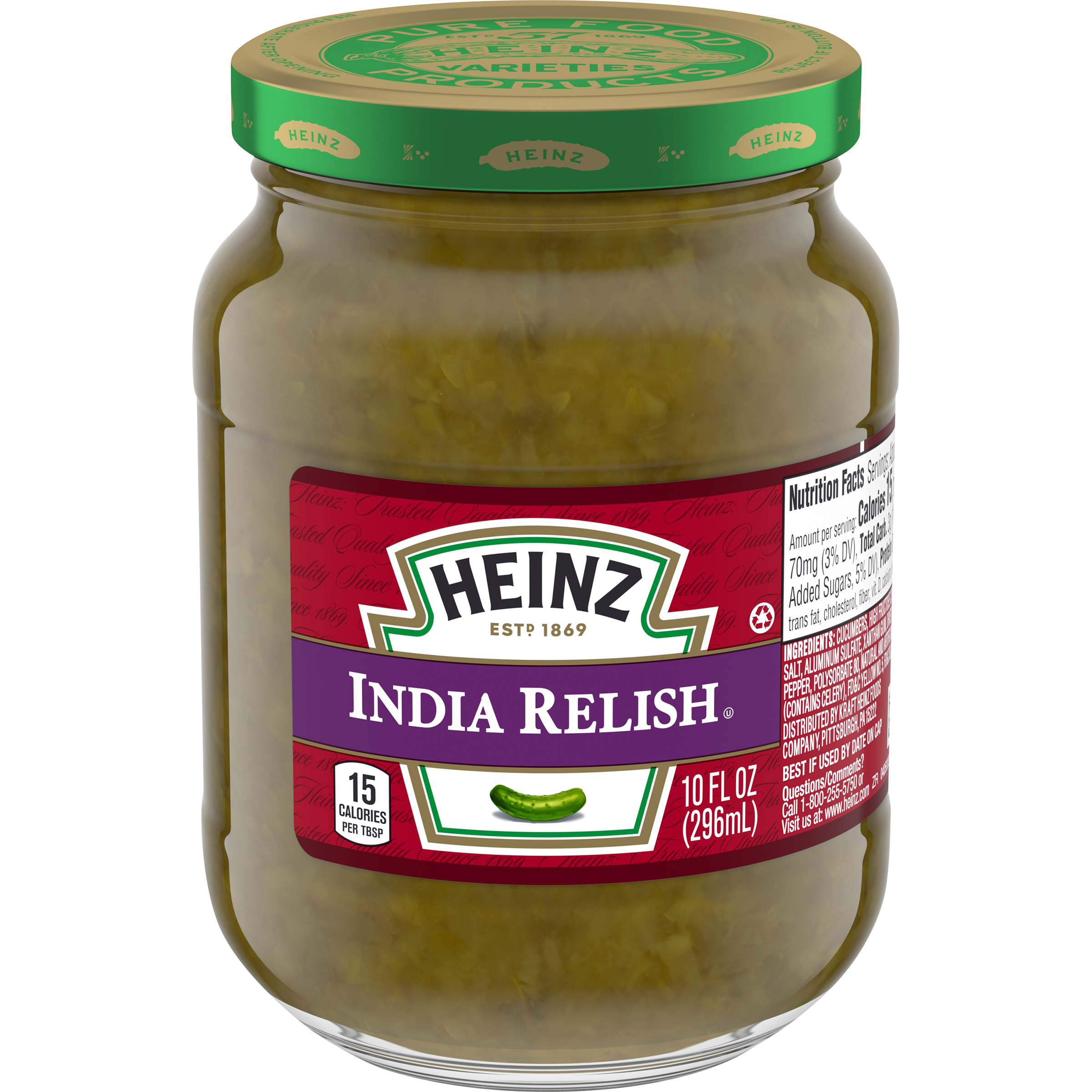Heinz India Relish, 10 fl oz Jar My Food and Family