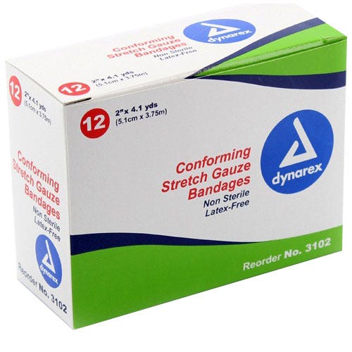 Conforming Stretch Gauze Bandage, Non-Sterile 2" x 4.1yds - 12/Box
