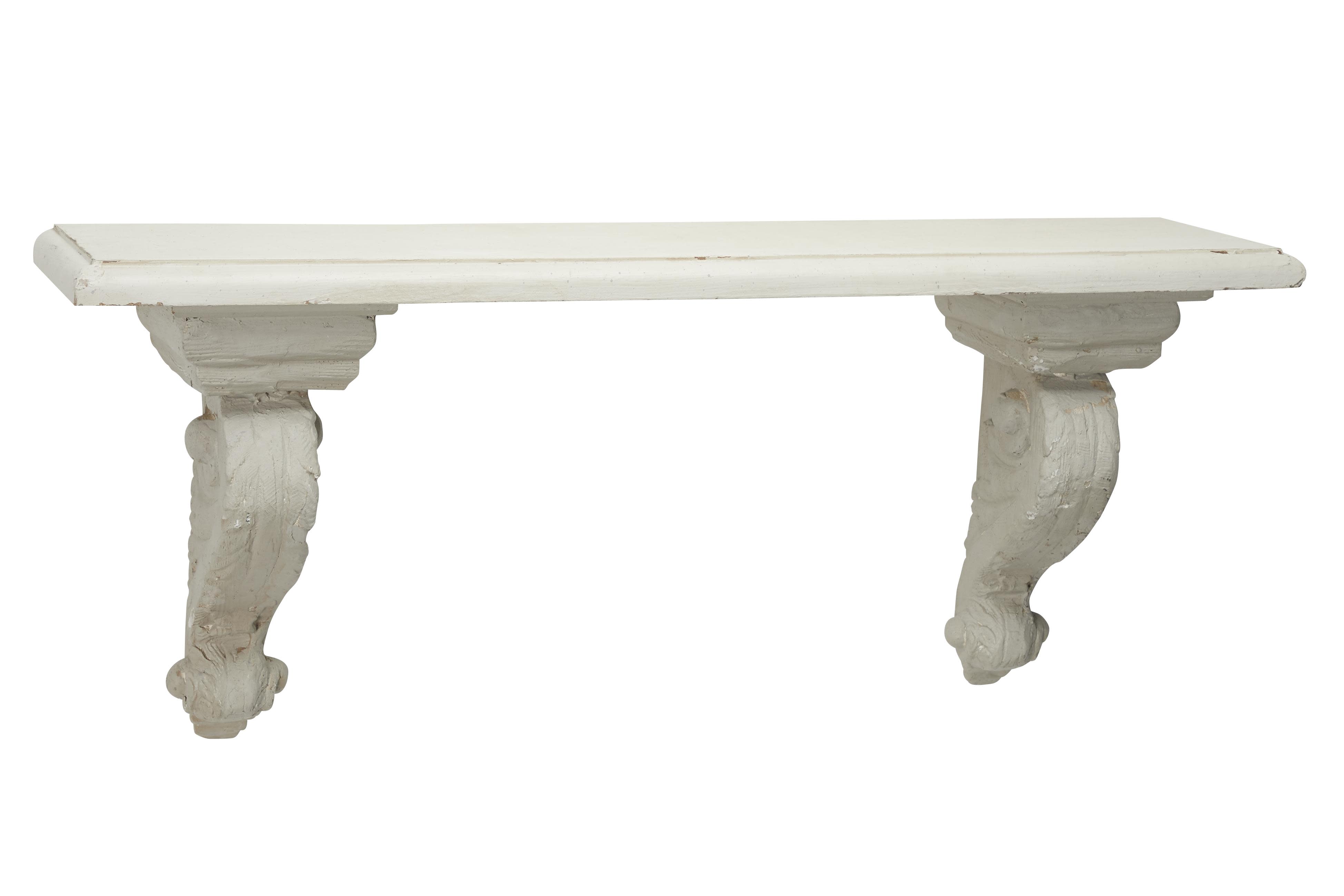 Cream Wood  1 Shelf Room Wall Shelf, 32" x 7" x 14"