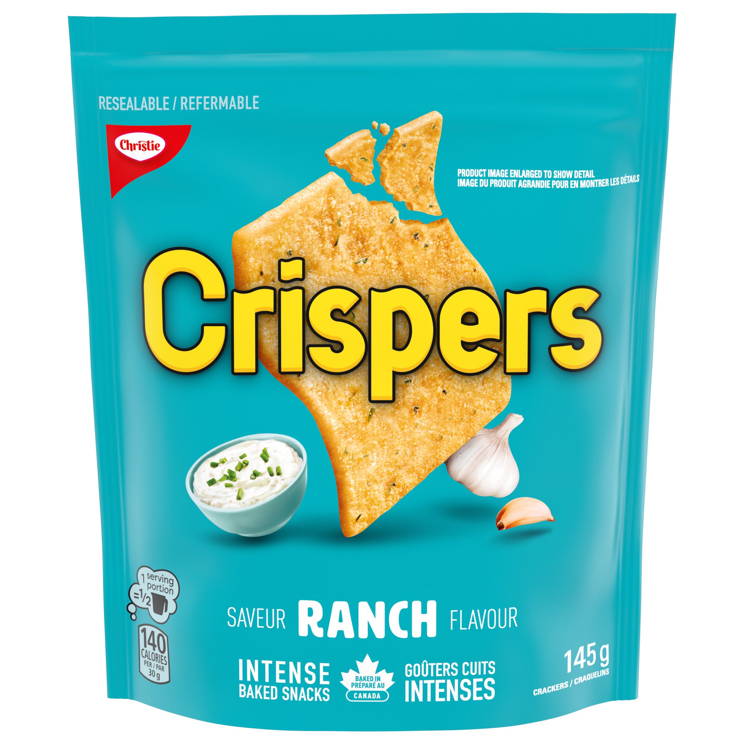 Crispers Ranch Cracker Snacks, 145G