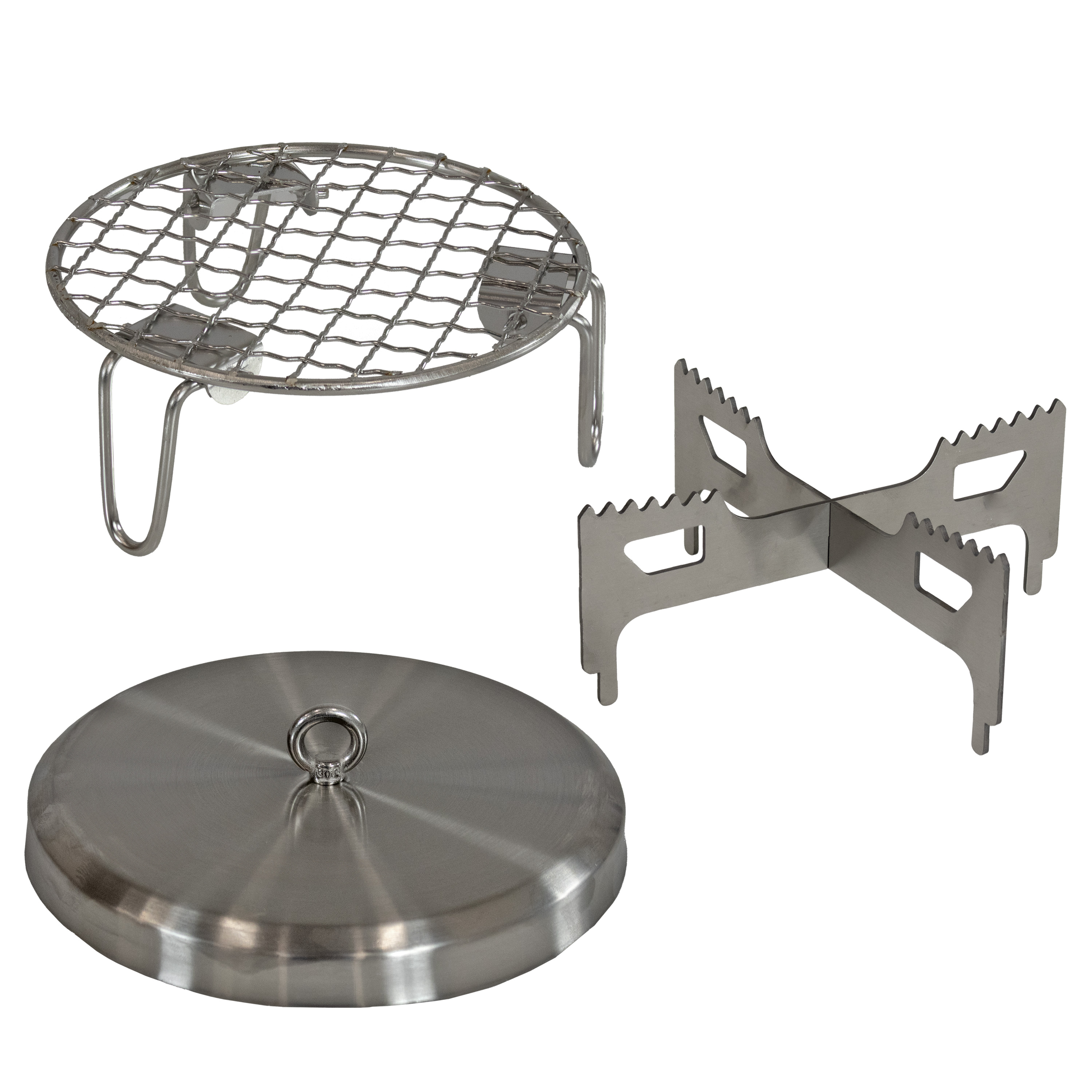 3-Piece Stainless Steel Smokeless Fire Pit Accessory Kit - 5.5 in (14 cm) Diameter