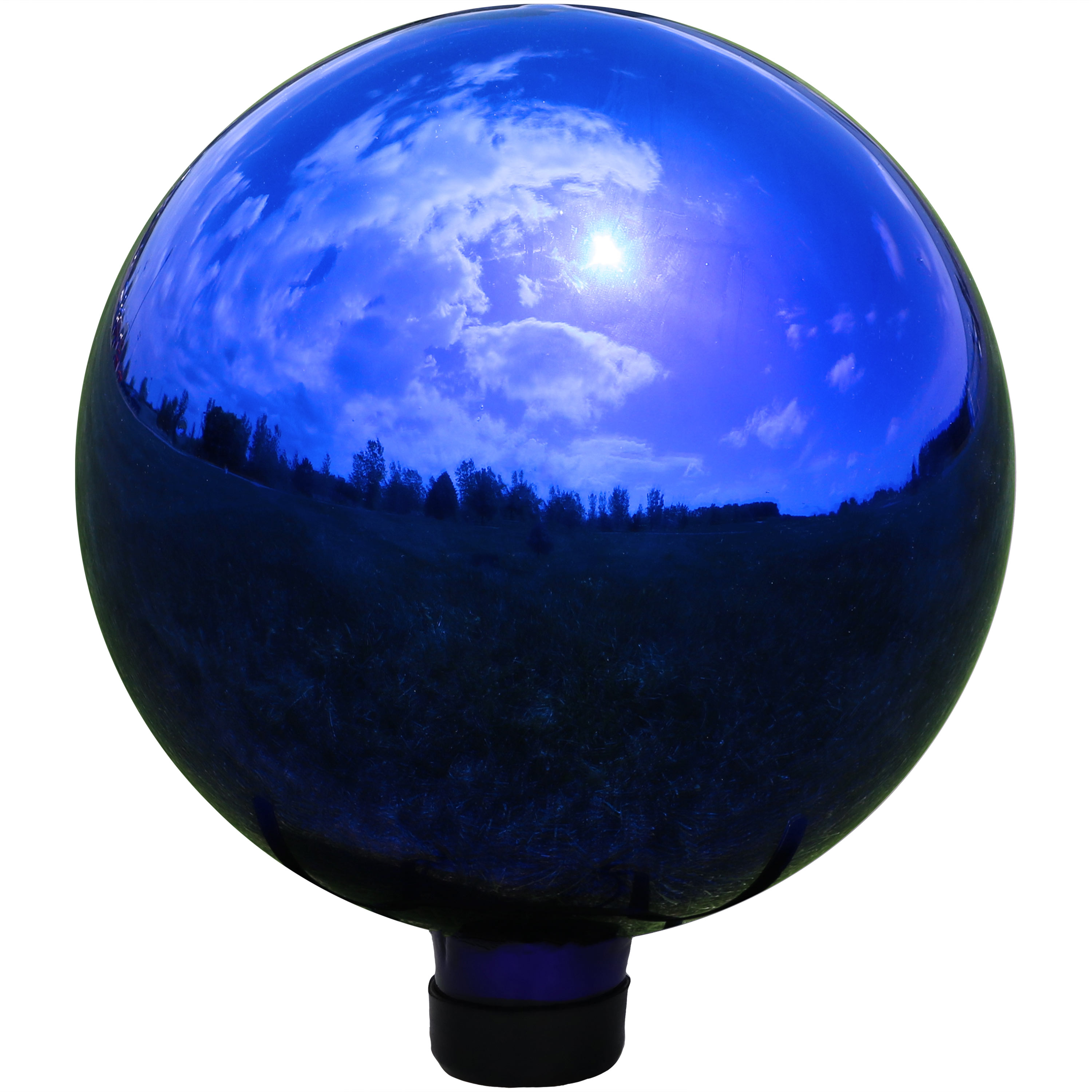 Sunnydaze Blue Mirrored Surface Gazing Globe Ball - 10-Inch