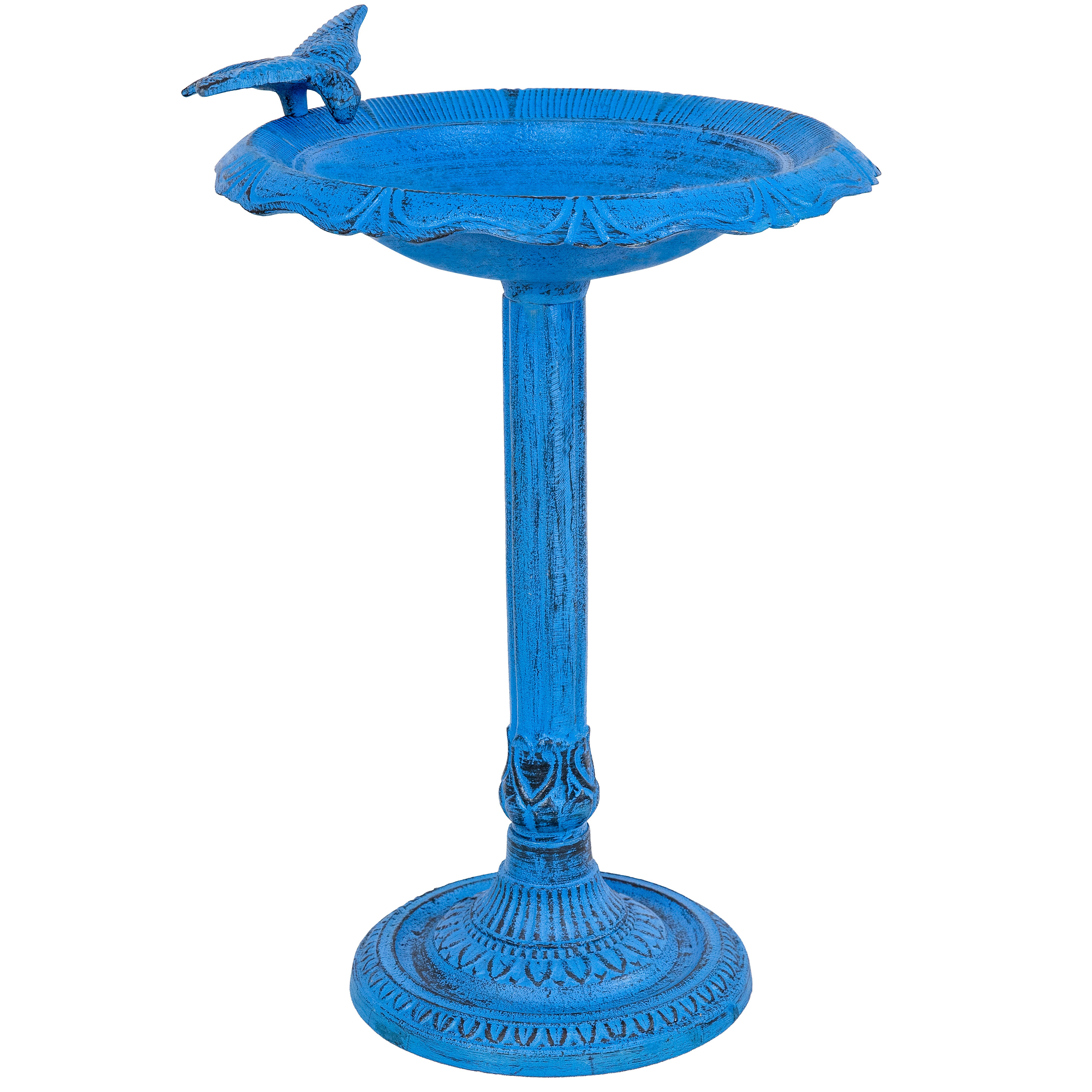 Garden Visitor Cast Aluminum Bird Bath - Blue Patina