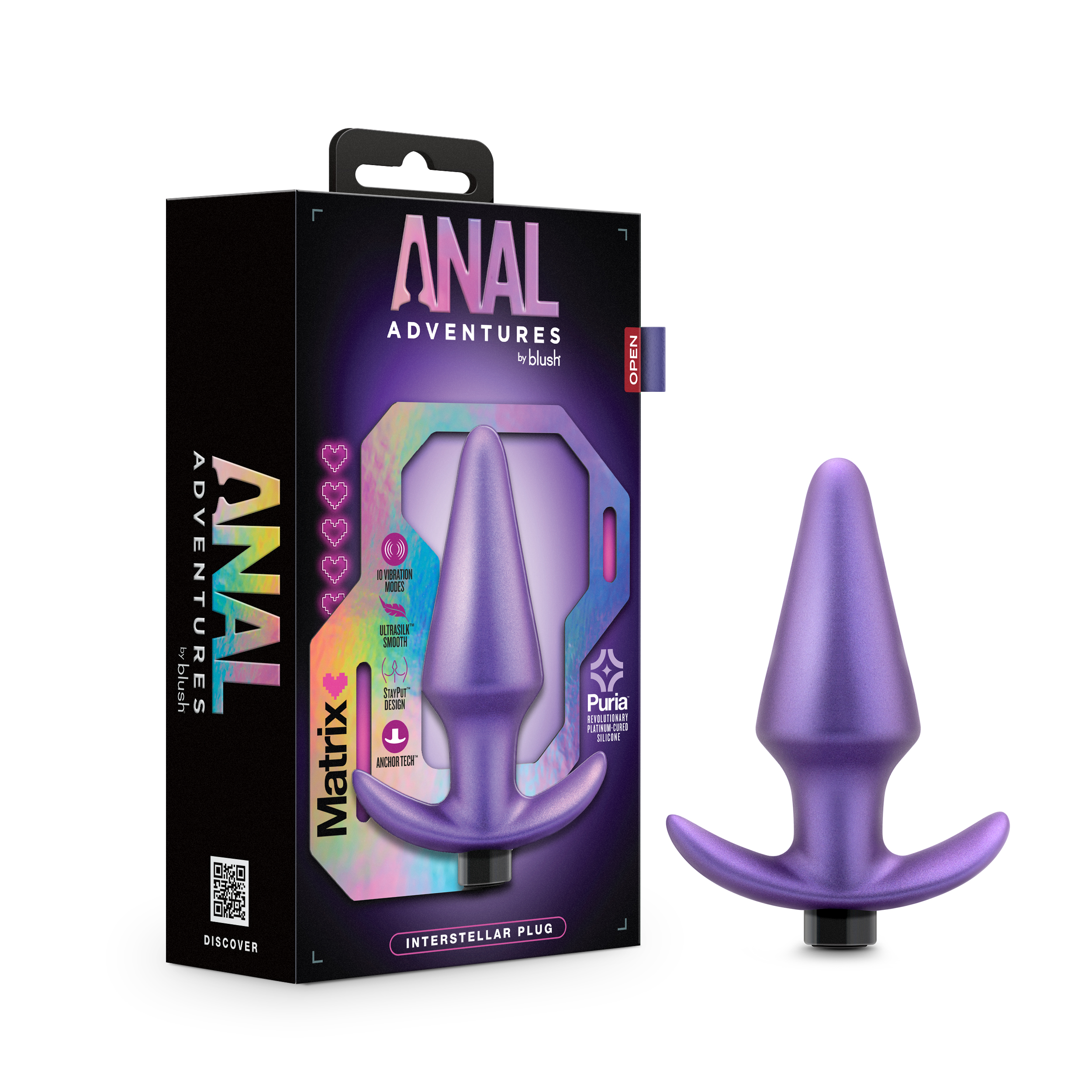 Blush Anal Adventures Matrix / Interstellar Plug: Tapered Tip For Easy Insertion And Training in Astro Violet / With Stayput? Technology & AnchorTech? Base