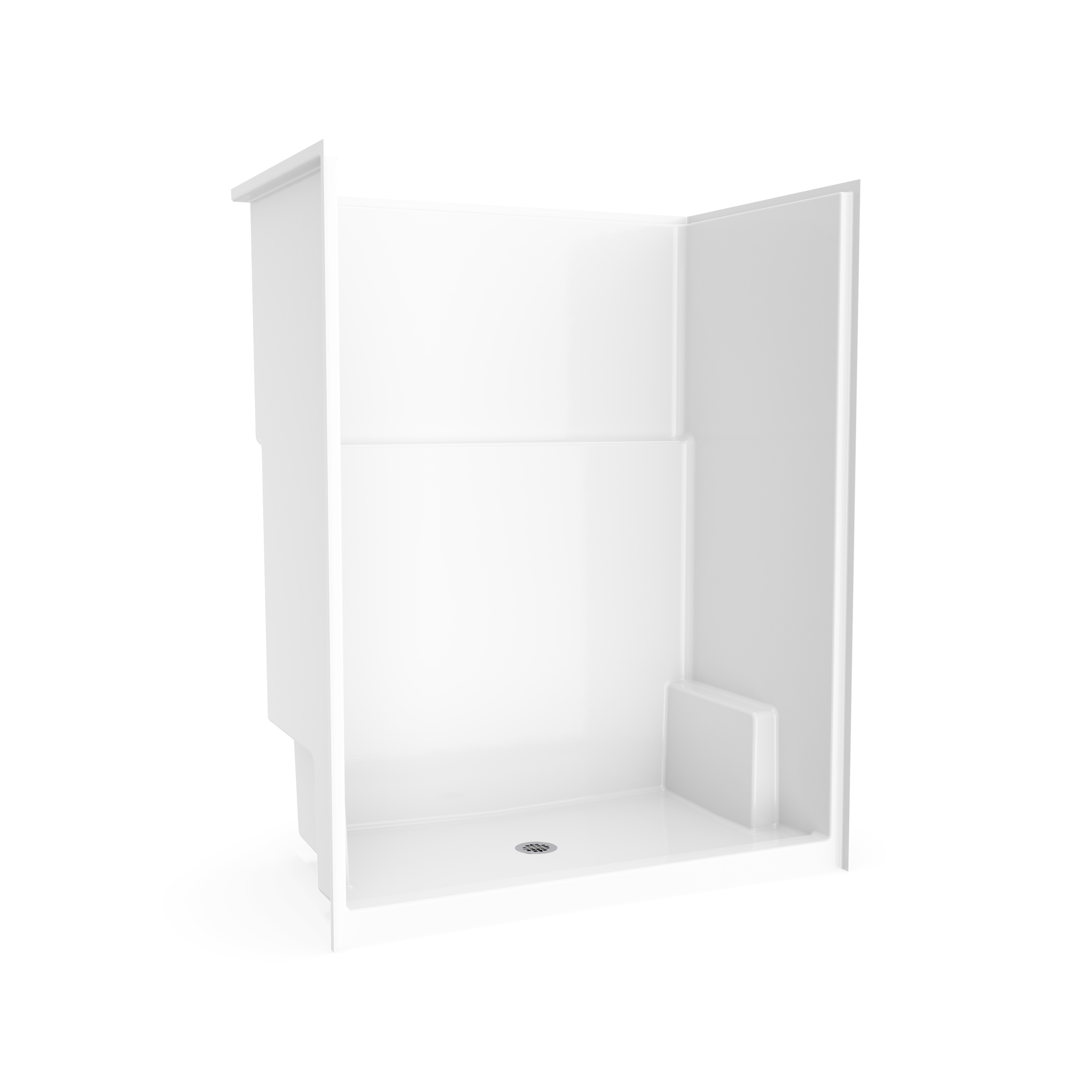 Icon SH6036 AcrylX™ Alcove Center Drain One-Piece Shower in White view 4