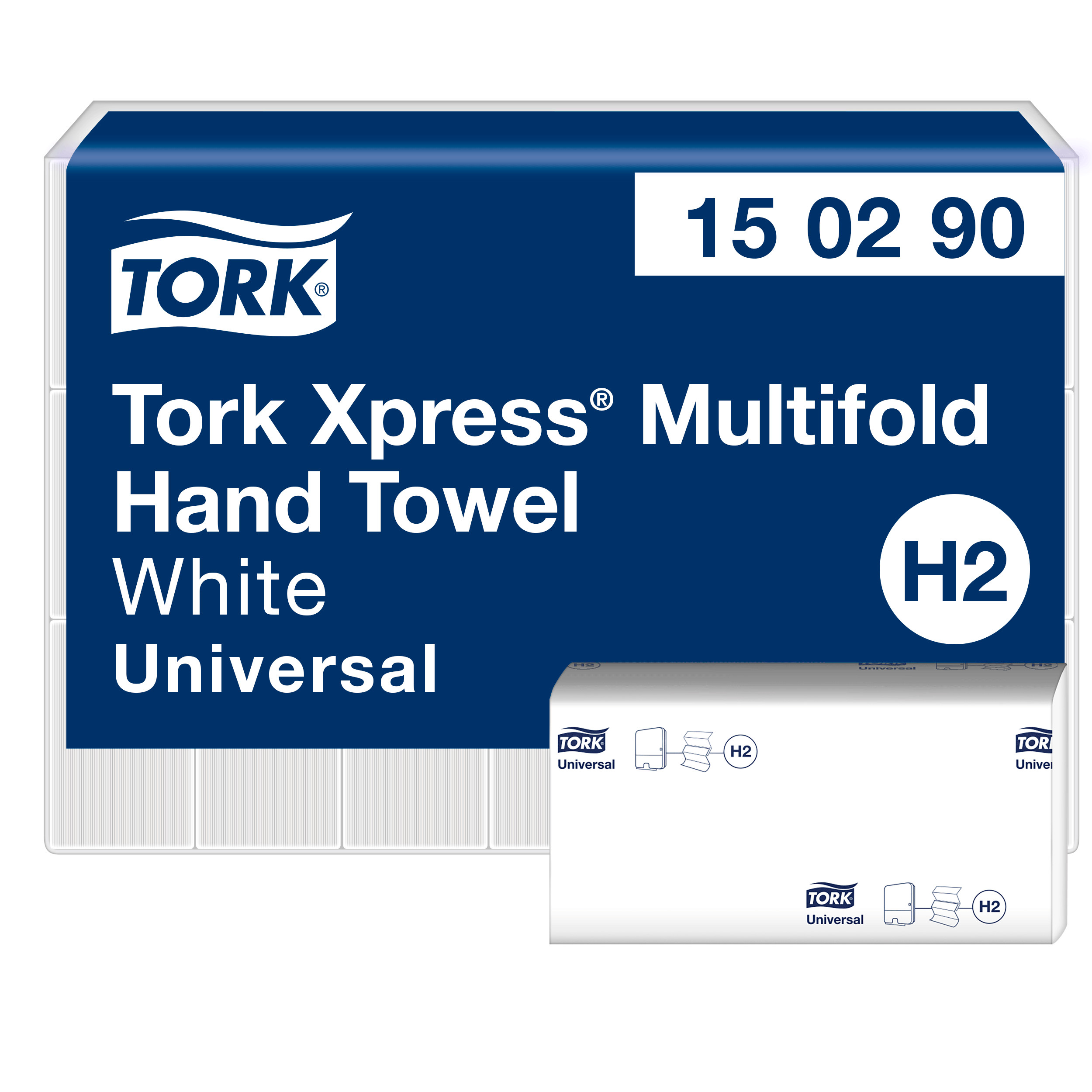 Håndklædeark, 2 lag, Z-fold, 4746 ark, Tork Xpress H2