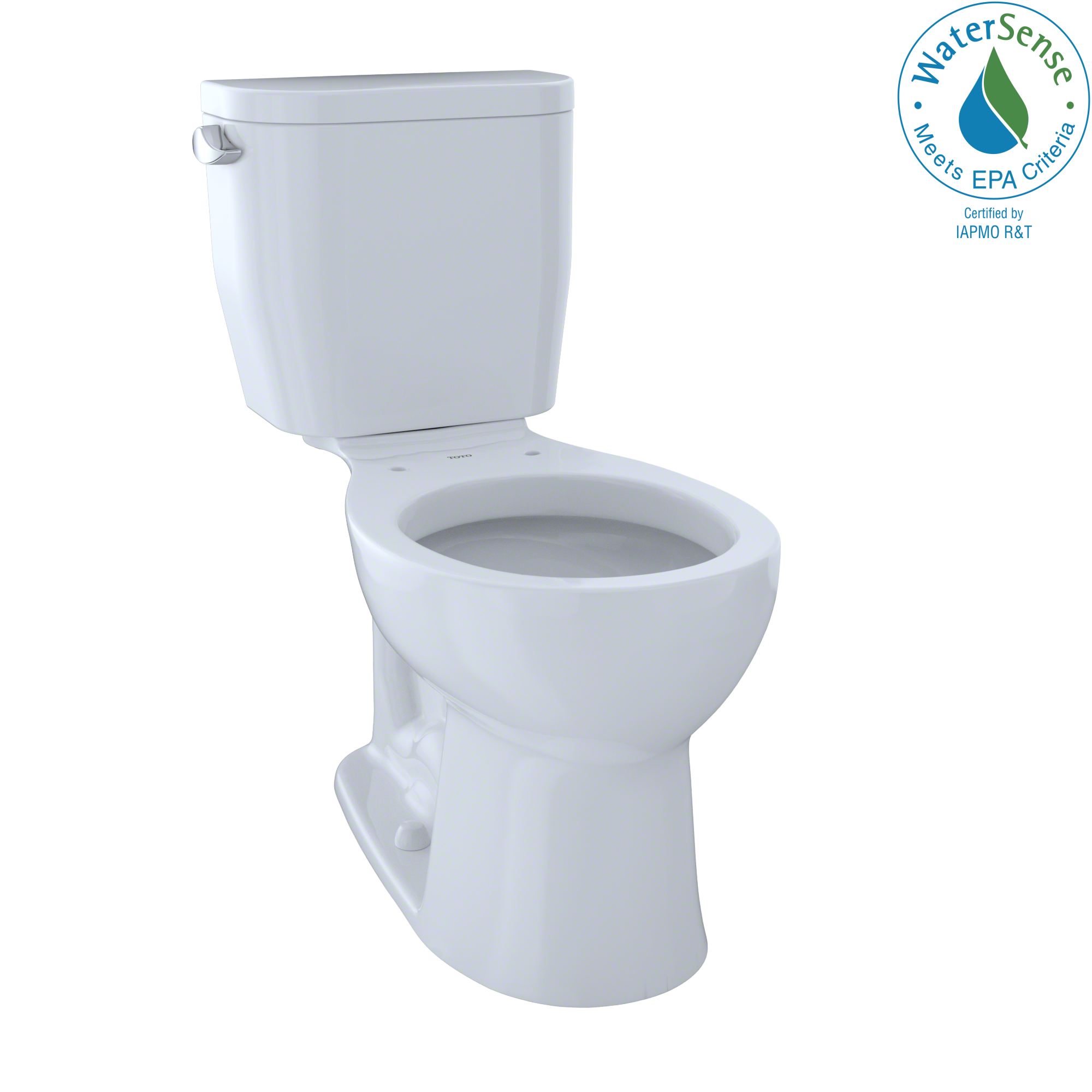 TOTO Entrada Two-Piece Round 1.28 GPF Universal Height Toilet, Cotton White, Vitreous China, CST243EF#01