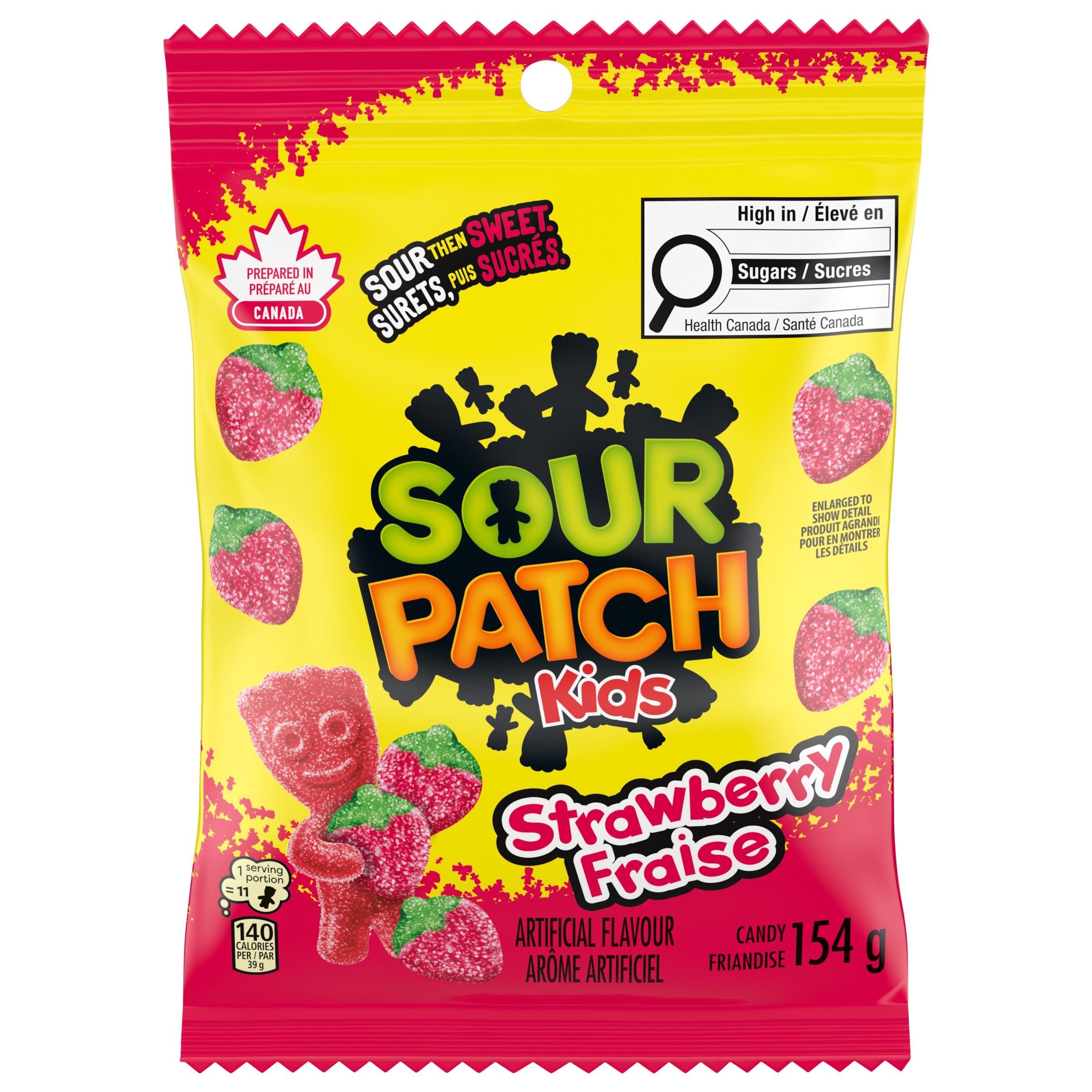 Friandises SOUR PATCH KIDS FRAISE, surets, puis sucrés 154 G-0
