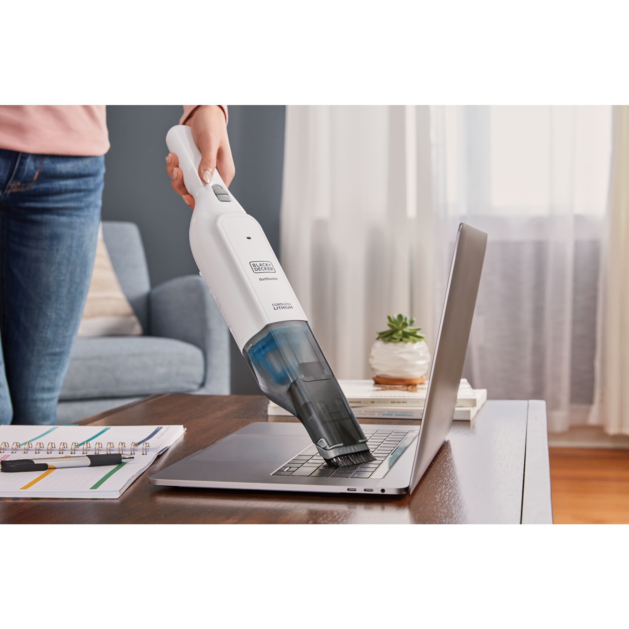 Dustbuster advanced clean slim cordless handheld vacuum cleaning laptop.