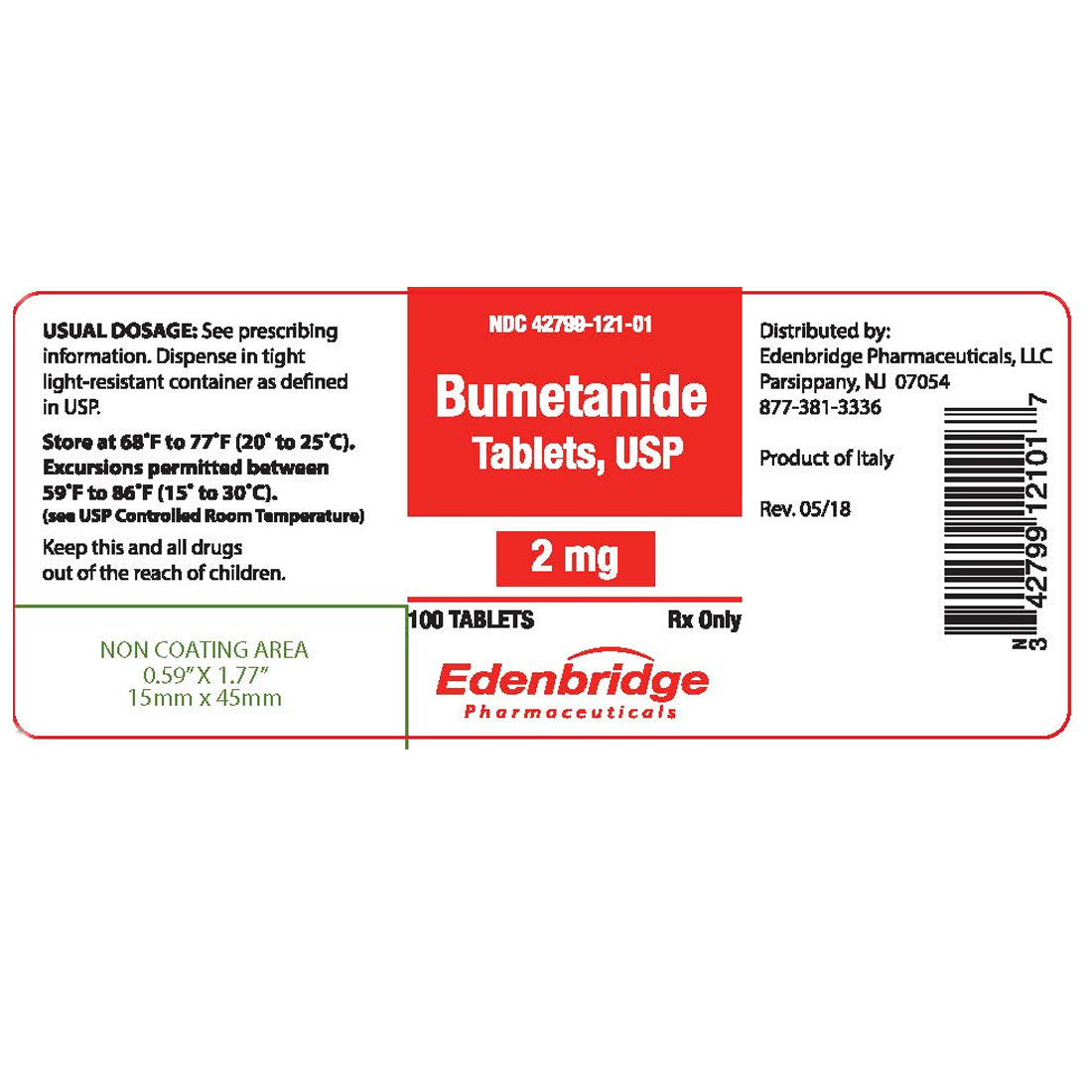 Bumetanide 2mg Tablets - 100/Bottle