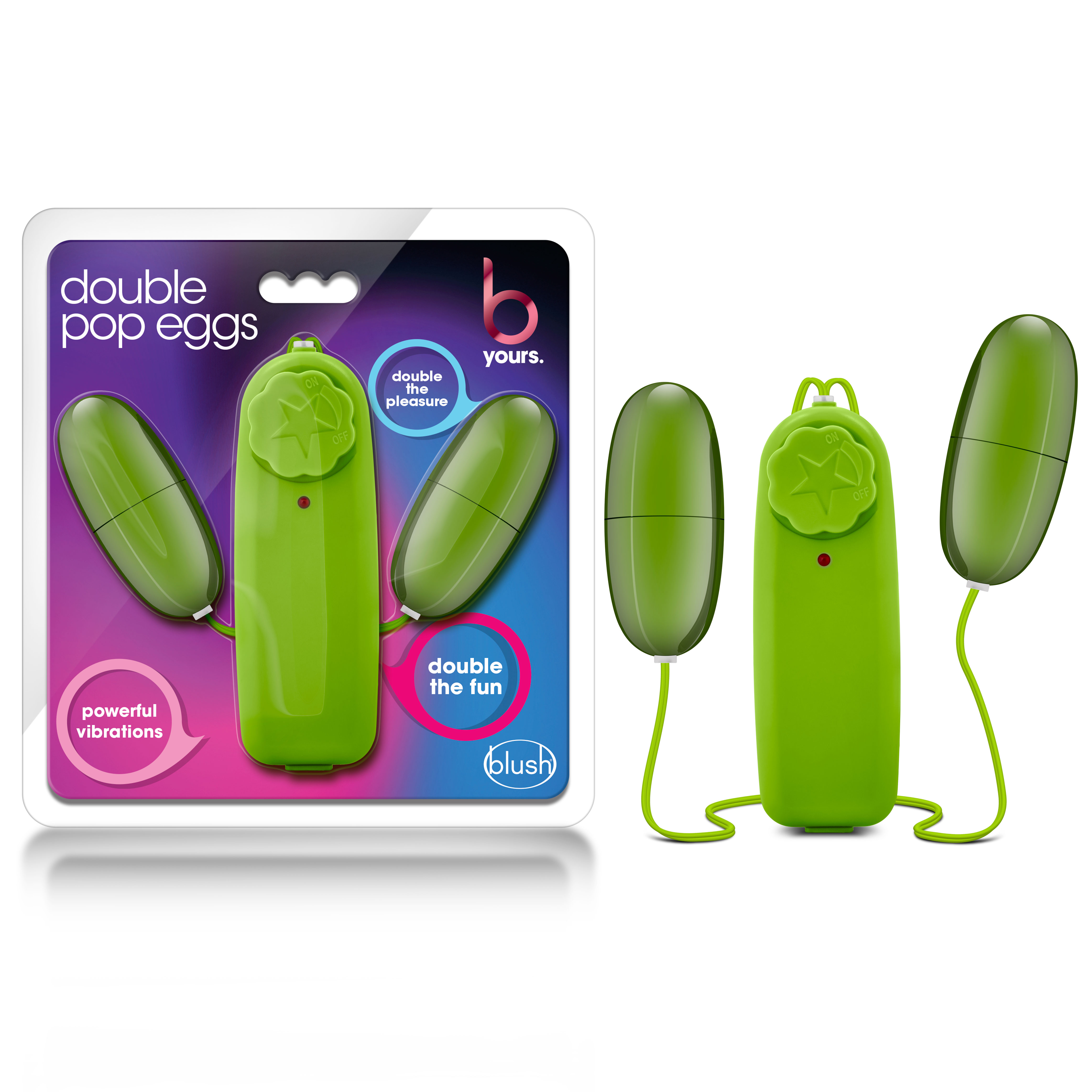 Blush B Yours Double Pop Egg Lime 2-Inch Vibrating Egg