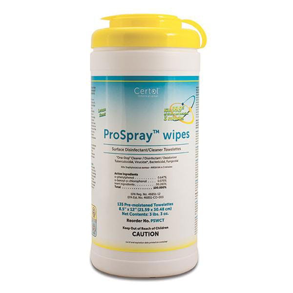 ProSpray™ Wipes 8.5” x 12” Tall Canister - 135/Canister