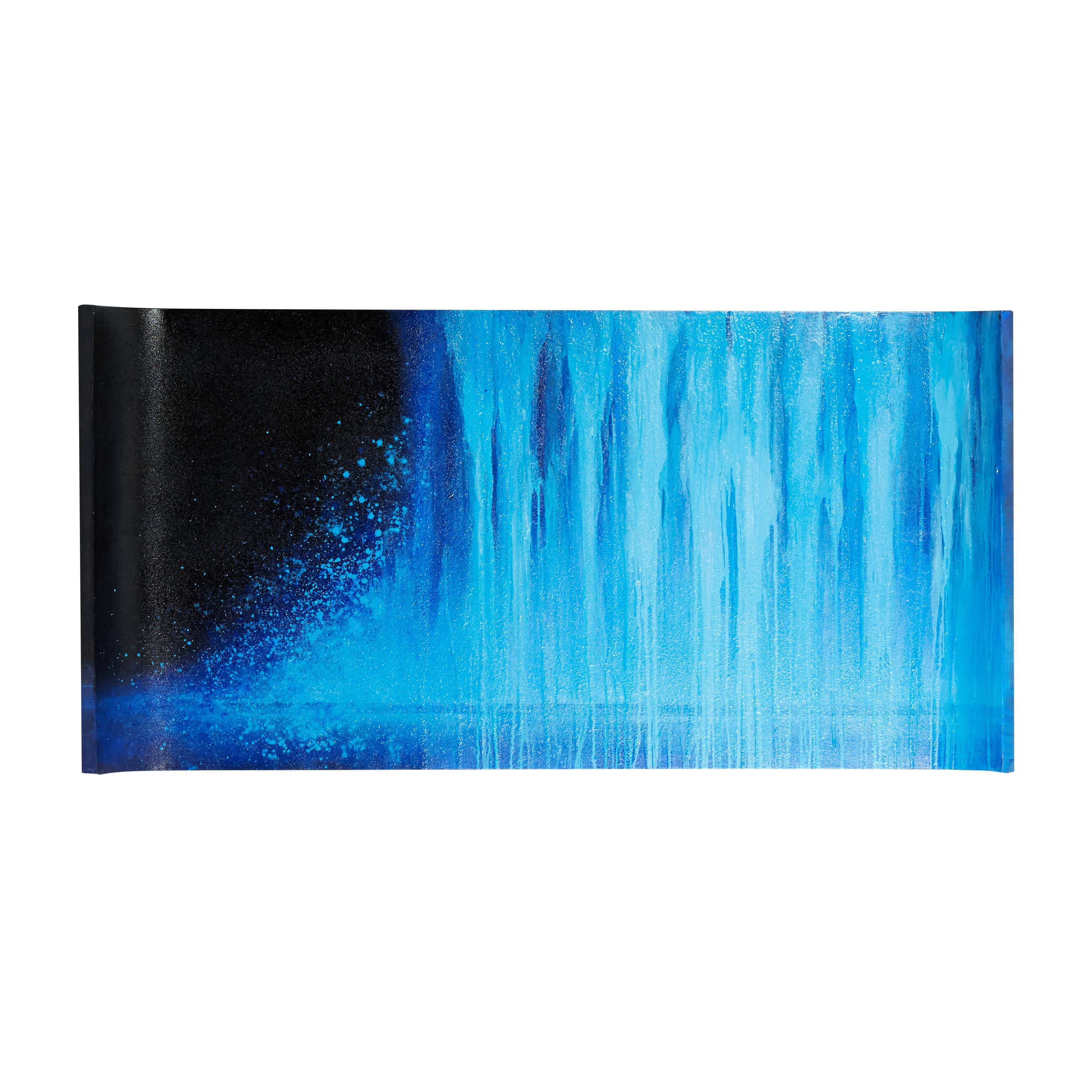 Blue Wood Abstract Handmade Wall Decor, 63" x 6" x 32"