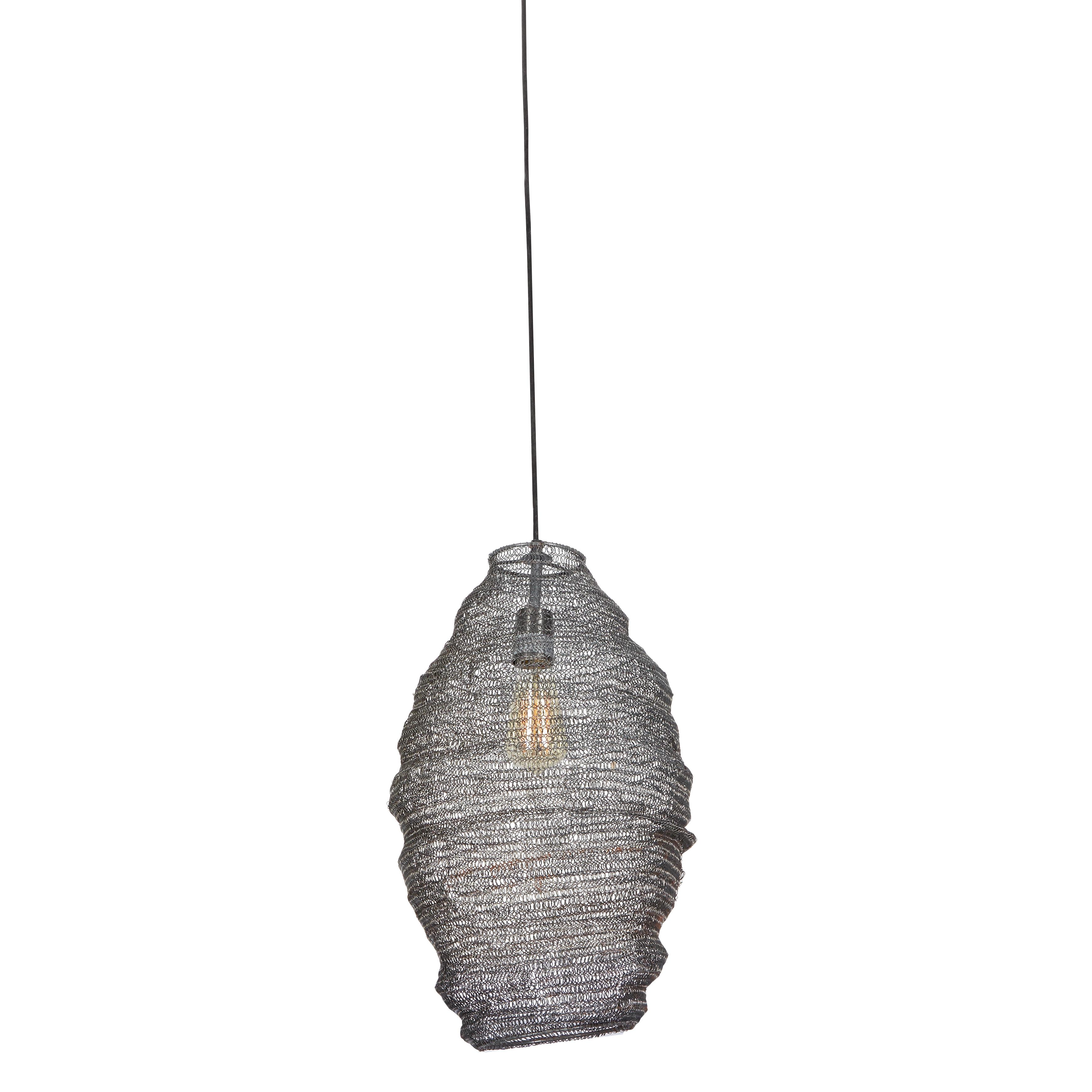 Black Metal Industrial Pendant Lighting, 20" x 13" x 13"