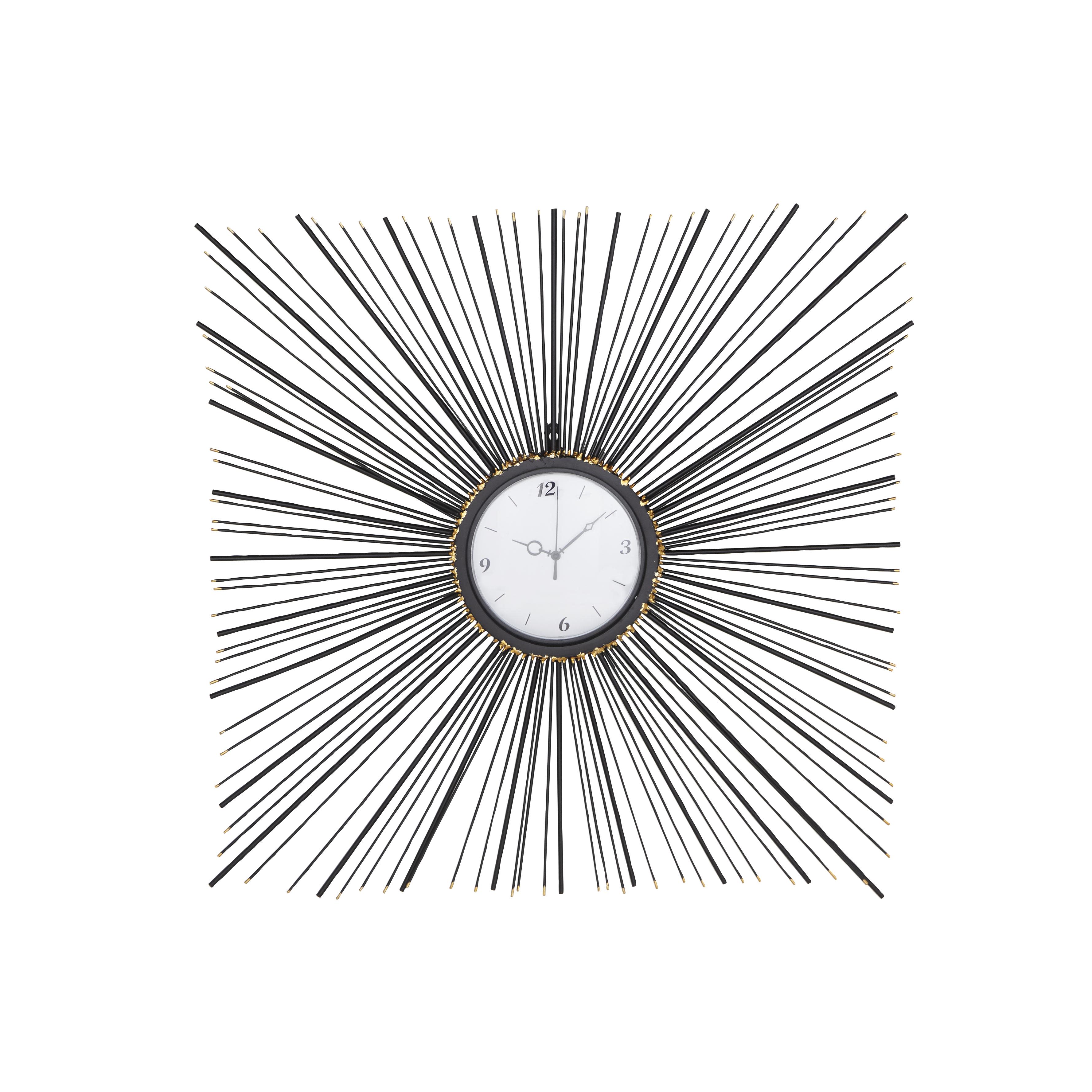 Black Metal  Wall Clock, 28" x 2" x 28"