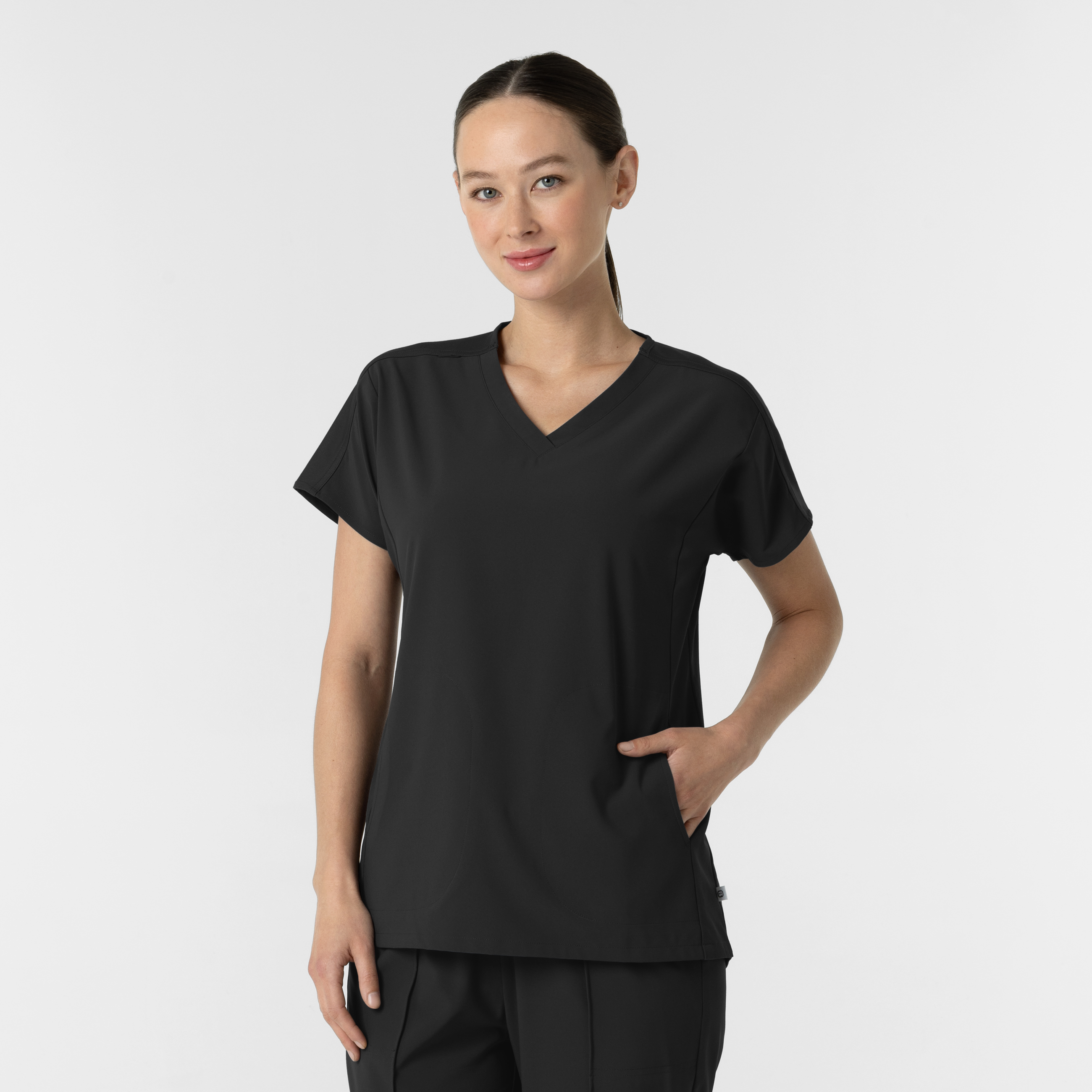 RENEW Women&#8216;s V-Neck Tunic Scrub Top-Wonder Wink