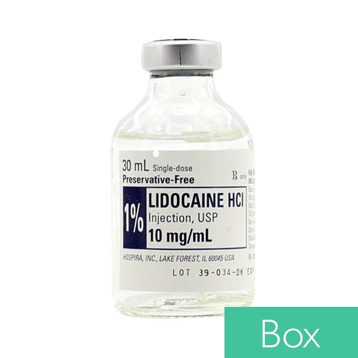 Lidocaine HCl 1% (10mg/ml), 30ml Single Dose Vial - 25/Box
