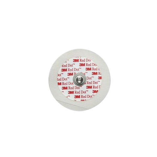 Red Dot™ Pediatric Monitoring Electrode, 1.75" Diameter w/ Micropore™ Tape Backing, Solid Gel and Lift Tab - 50/Pack