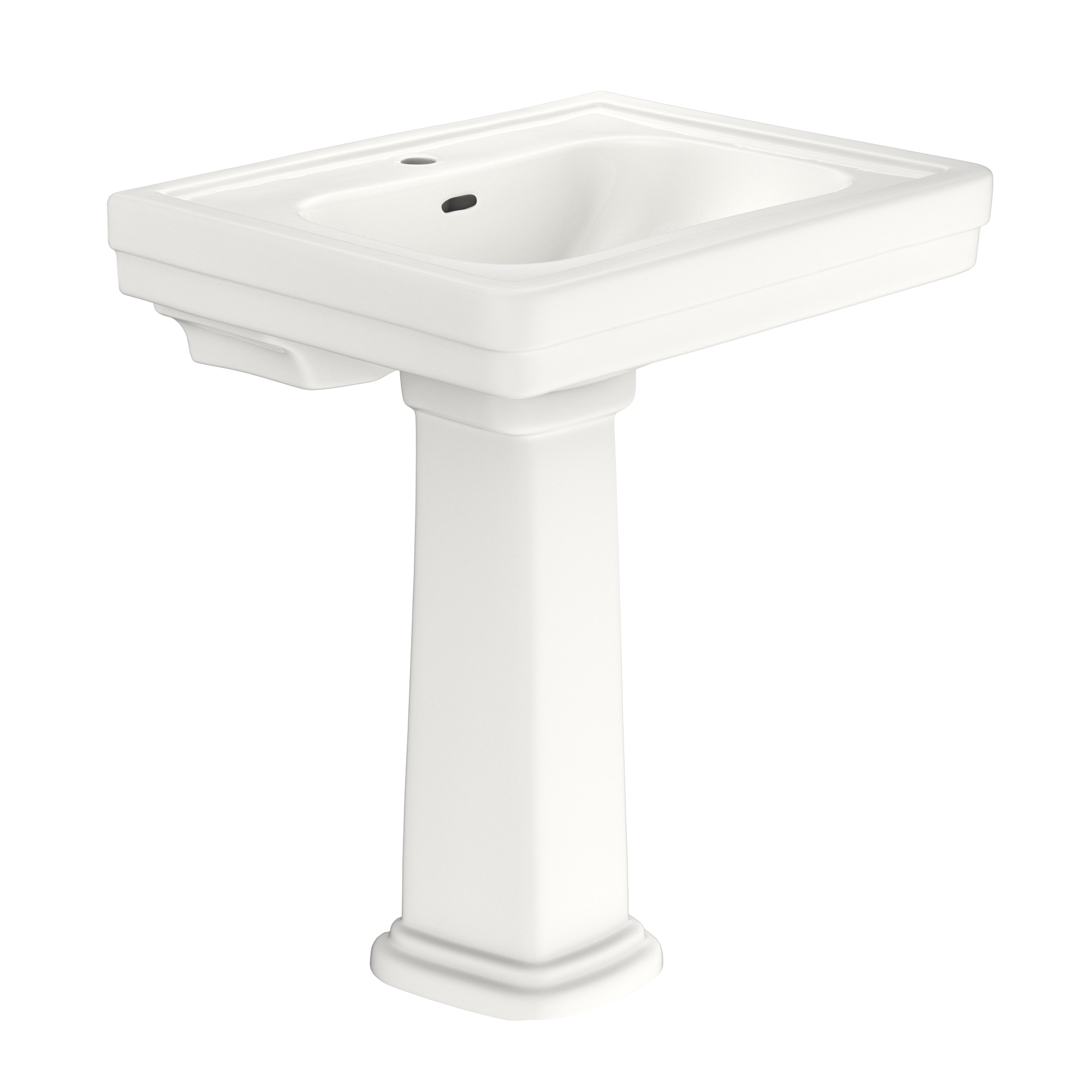 TOTO Promenade 27-1/2" x 22-1/4" Rectangular Pedestal Bathroom Sink for Single Hole Faucets, Colonial White, LPT530.8N#11, Vitreous China, LPT530N#11