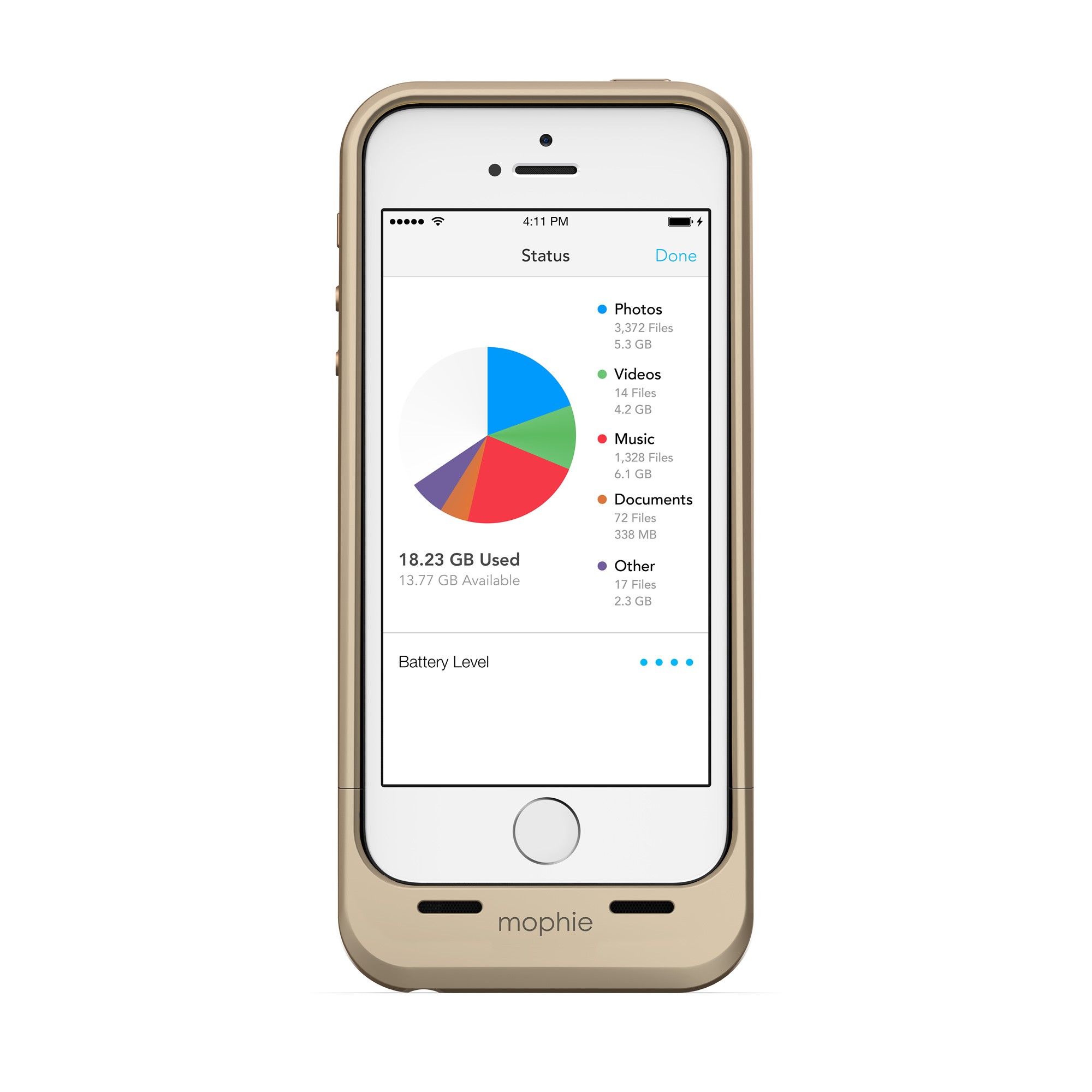 Mophie Spacepack 32GB Memory / External Battery Case for iPhone 5/5s/SE