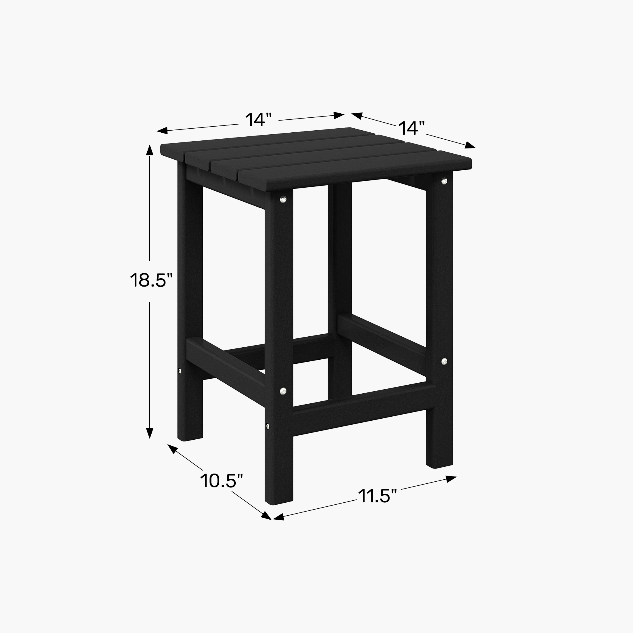 Paradise Adirondack Outdoor Patio Side Table WWT Spec Image