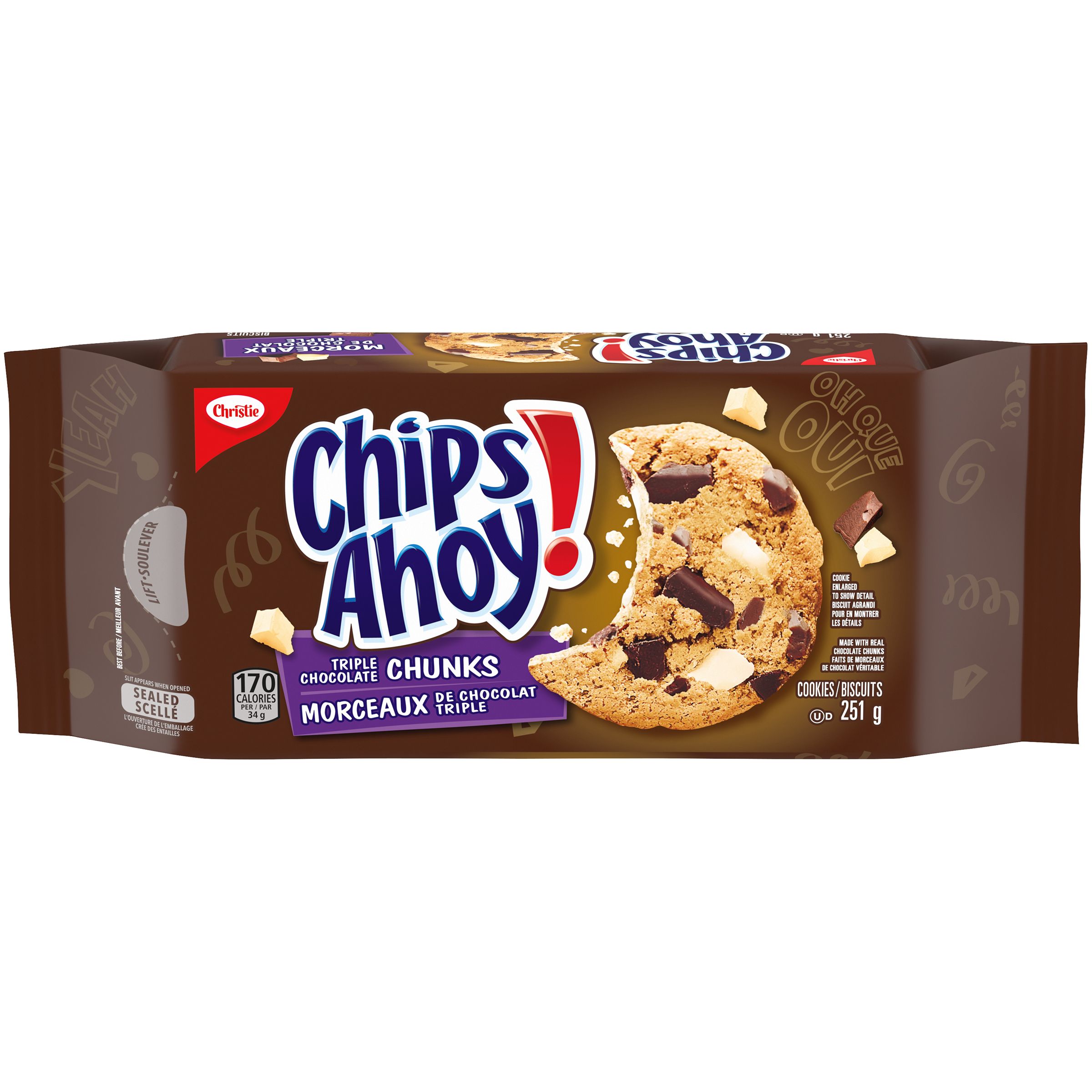 Chips Ahoy! Triple Chocolate Chunks Cookies 251G-thumbnail-0