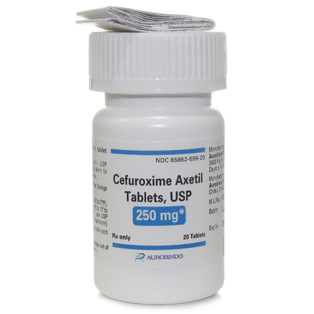 Cefuroxime 250mg Tablets - 20/Bottle