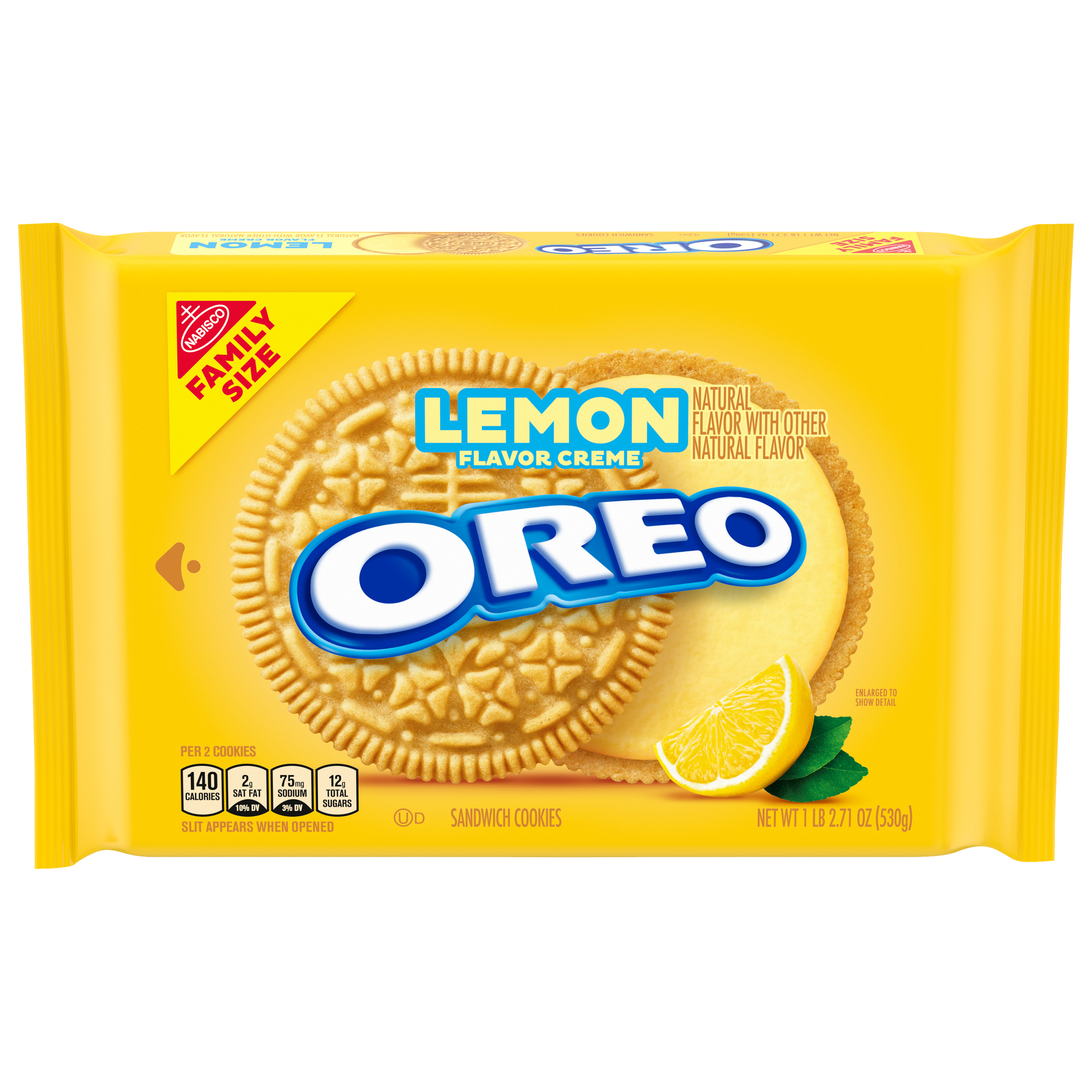 OREO Lemon Creme Sandwich Cookies, Family Size, 18.71 oz-thumbnail-0