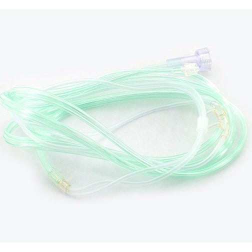 Adult Nasal Cannula, CO2/O2, 7' Tubing w/ Male Luer   