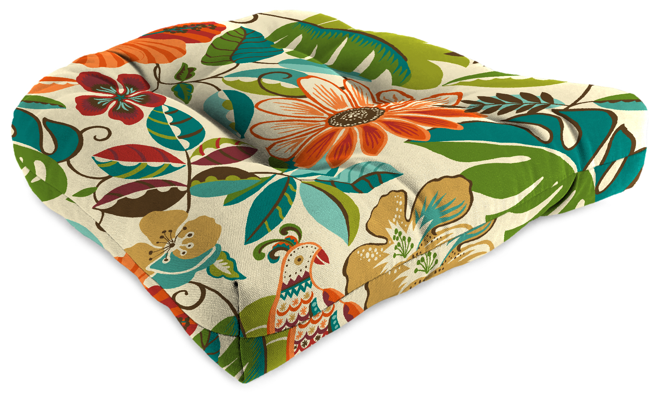 New Tufted Outdoor Patio Wicker Chair Seat Cushion 19", Fade and Stain Resistant - Picture 4 of 13