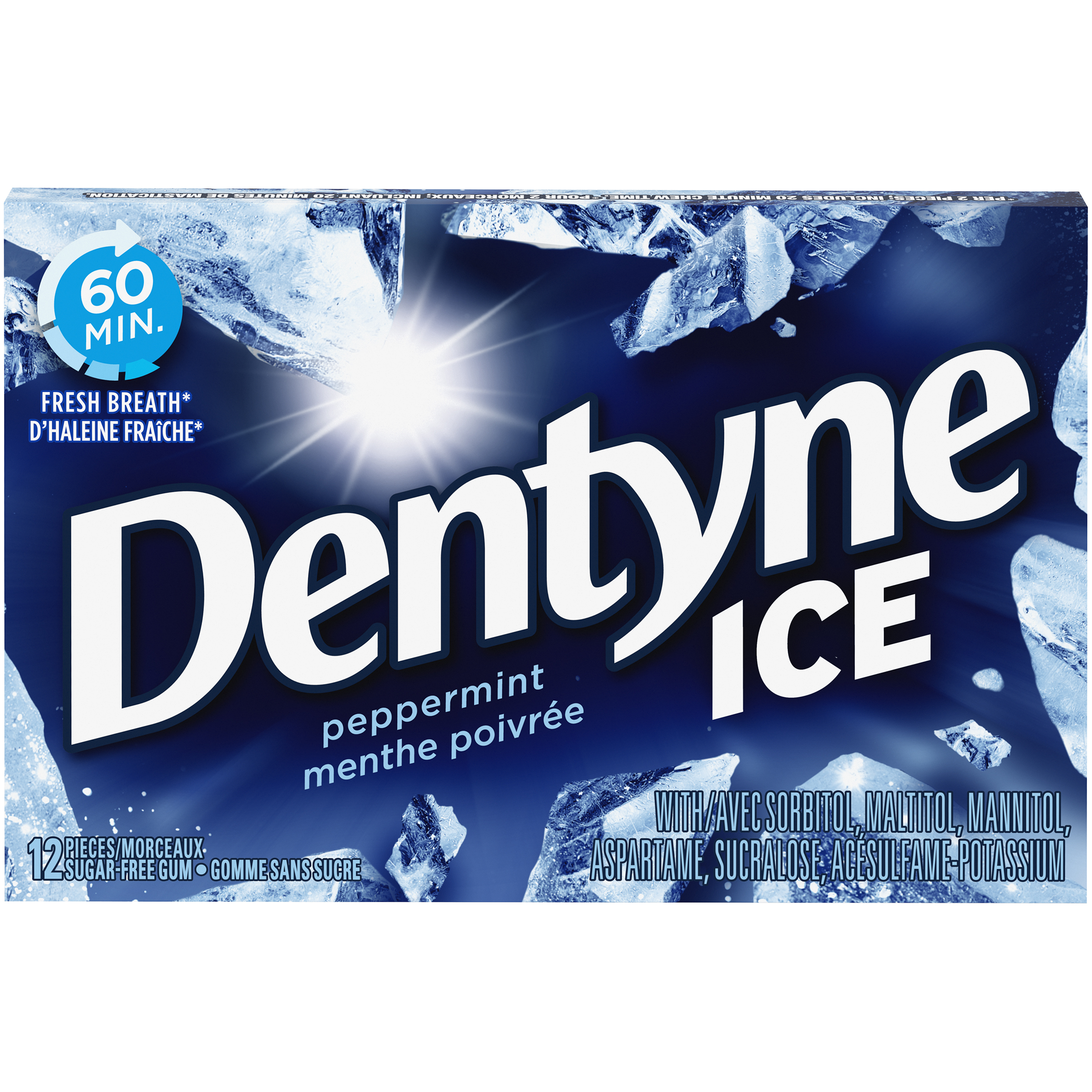 Dentyne Ice Peppermint, Sugar Free Gum, 1 Pack (12 Pieces)-thumbnail-0