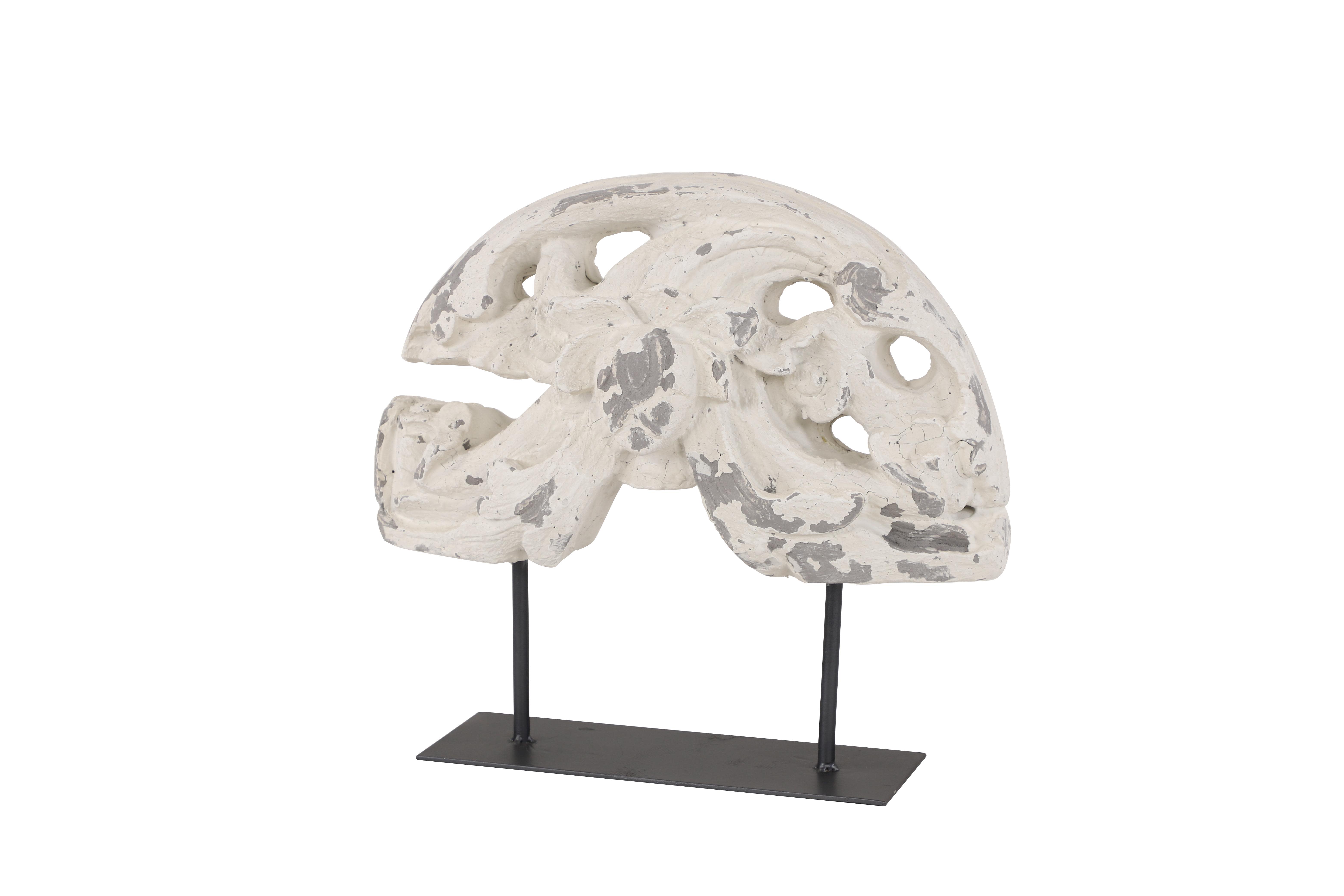 White Fiberglass Crown Sculpture, 15" x 4" x 15"