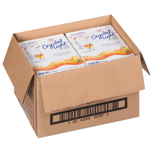  Crystal Light Peach Tea Powdered Drink Mix, 120 ct Casepack, 4 Boxes of 30 On-the-Go Packets 
