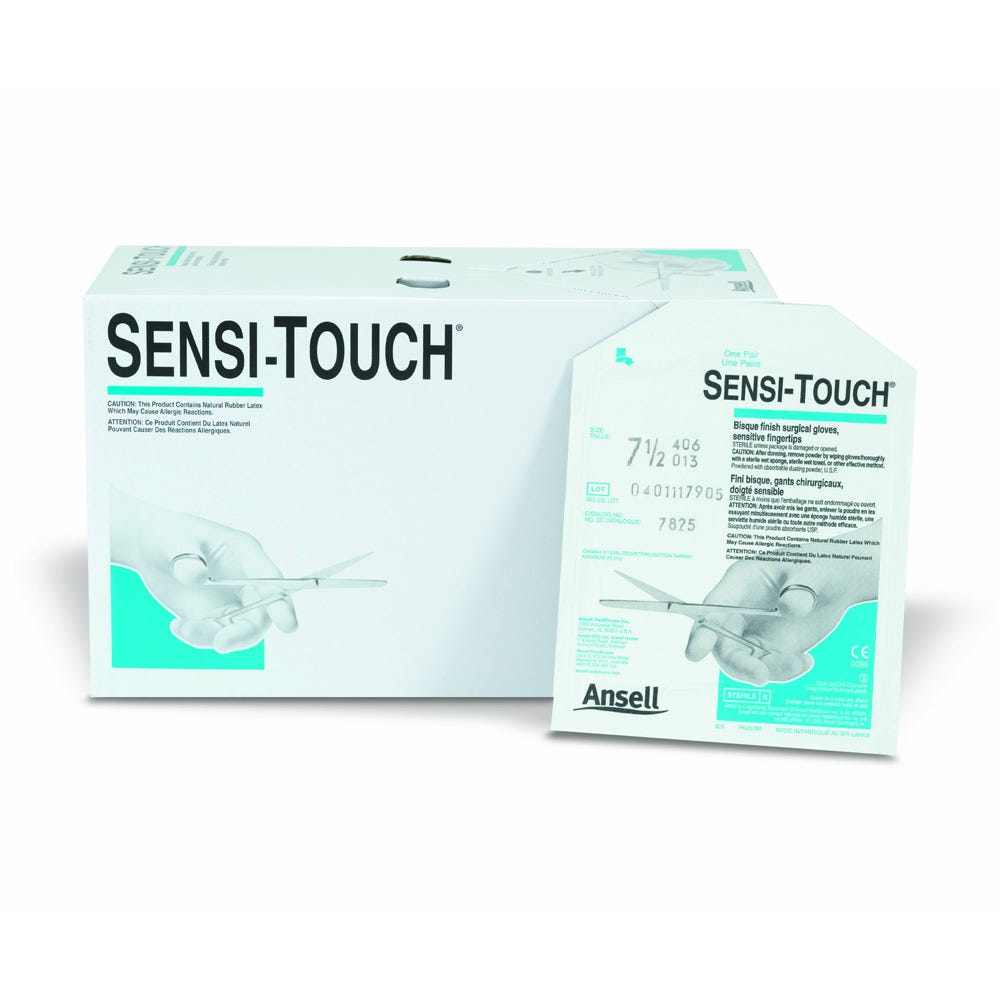 Sensi-Touch® Latex Surgical Gloves, Size 6.5, Powder-Free - 50pr/Box