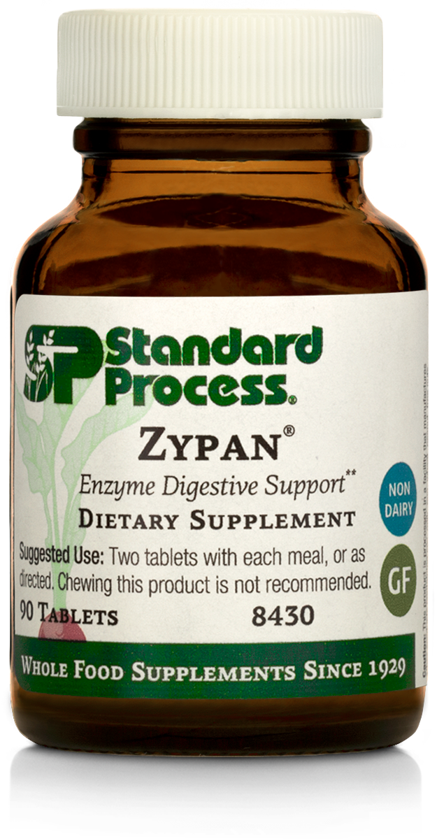 Standard Process Zypan - Whole Food Digestion and Digestive Health with Pepsin, Betaine Hydrochloride (Betaine HCl) and Pancreatin - Gluten Free - 330 Tablets