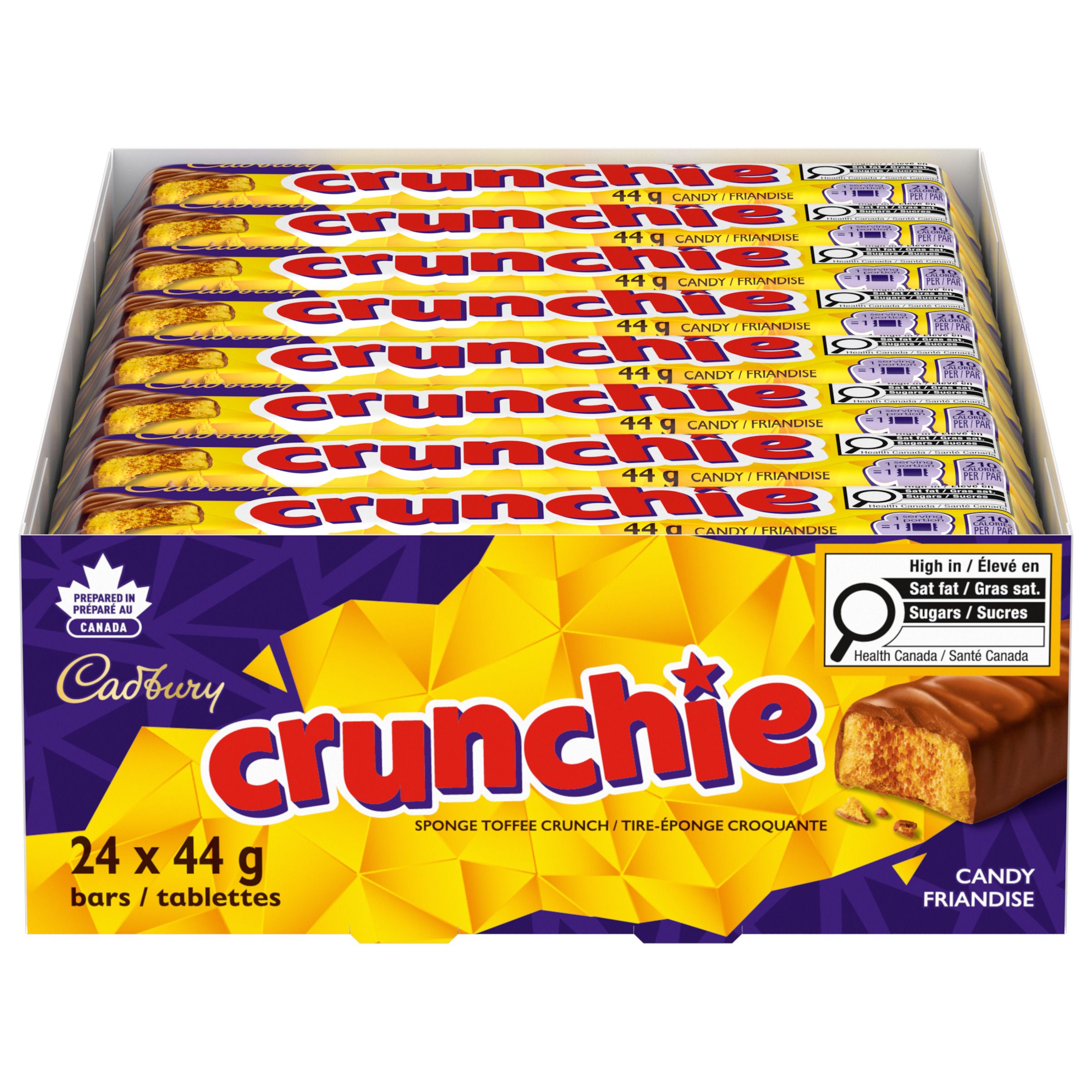 Cadbury Crunchie 44g Singles Bar, 24CT-1