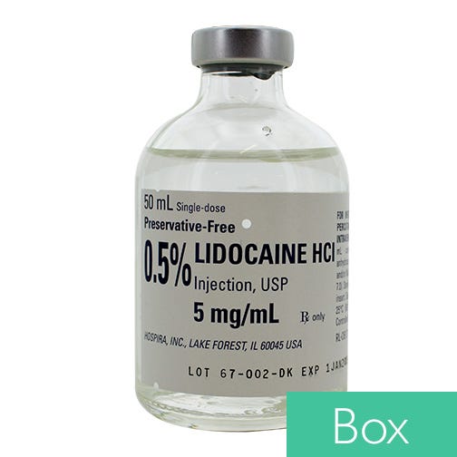 Lidocaine PF VLGlass 0.005 50ml - 25/Box
