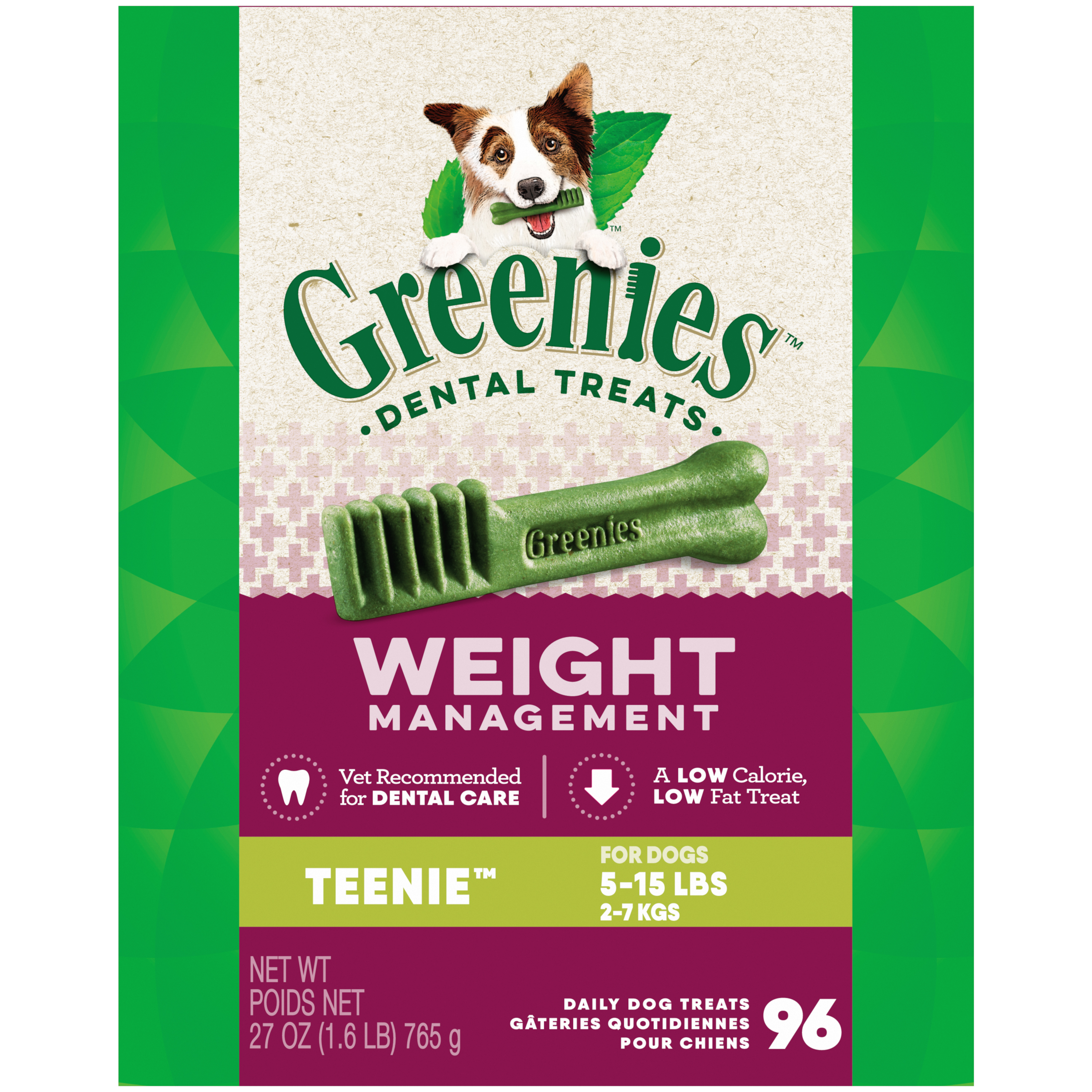 27 oz. Greenies Weight Managment Teenie Tub Treat Pack (96 Count) - Treats