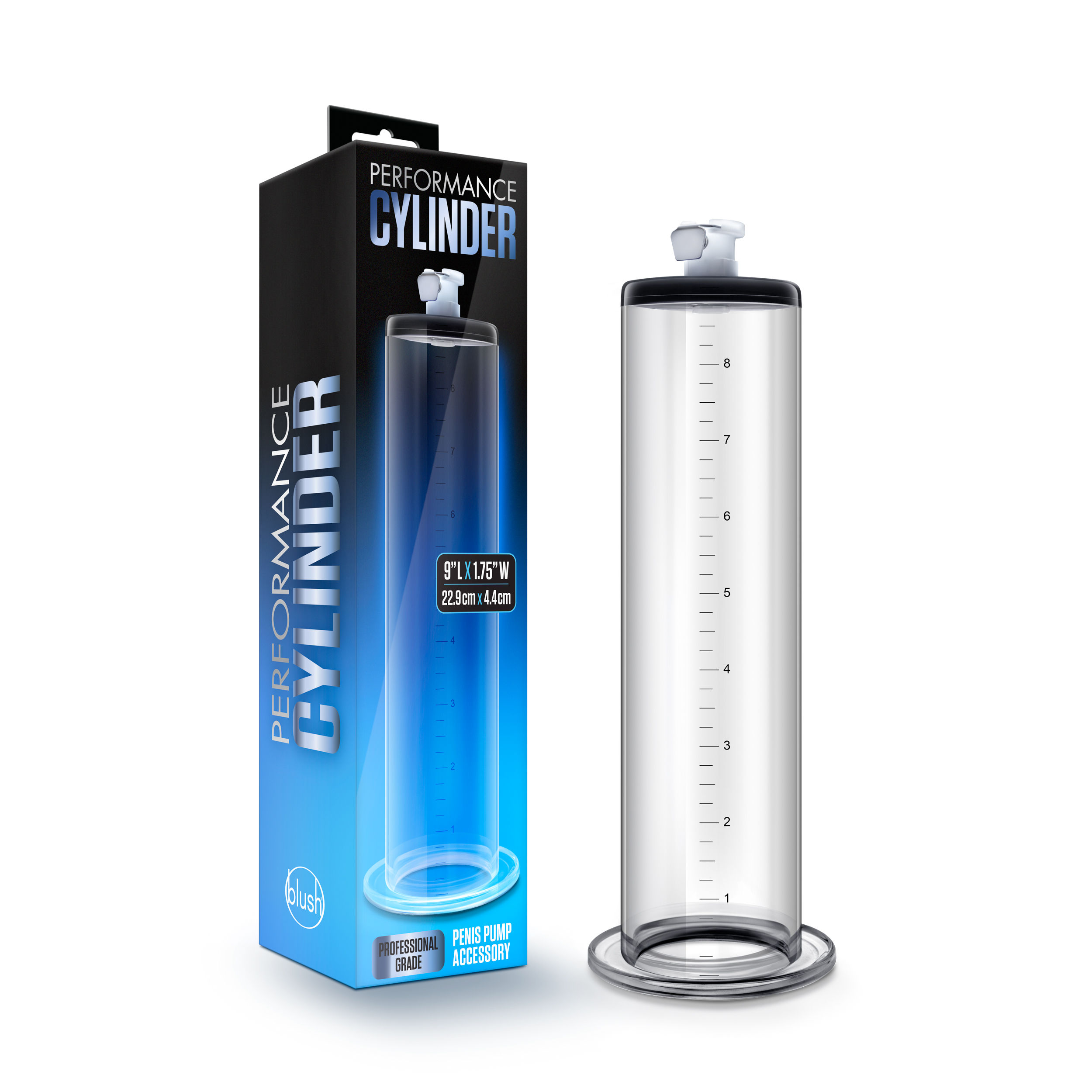 Blush Performance - 9 Inch x 1.75 Inch Penis Pump Cylinder - Clear