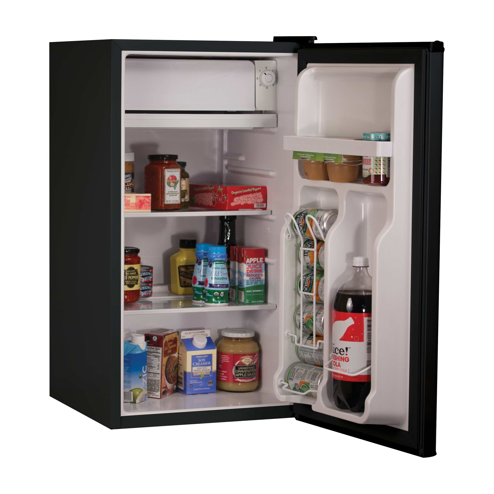 Profile of Energy Star Refrigerator with Freezer Black.