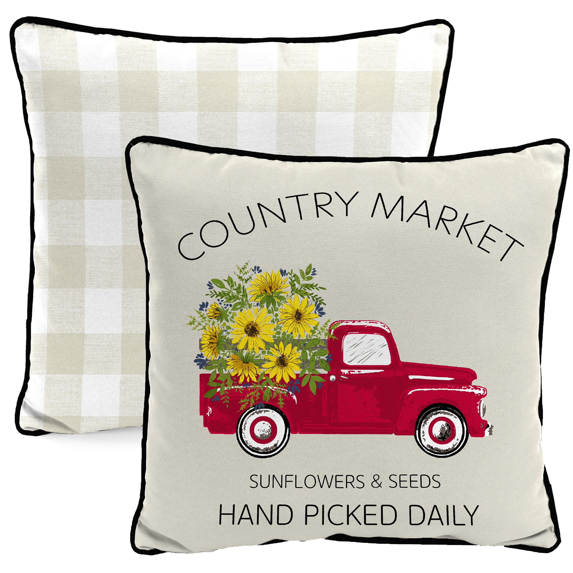 New Outdoor Throw Pillow with Welt 16" x 16", Fade Stain Resistant, Easy Clean - Picture 12 of 30