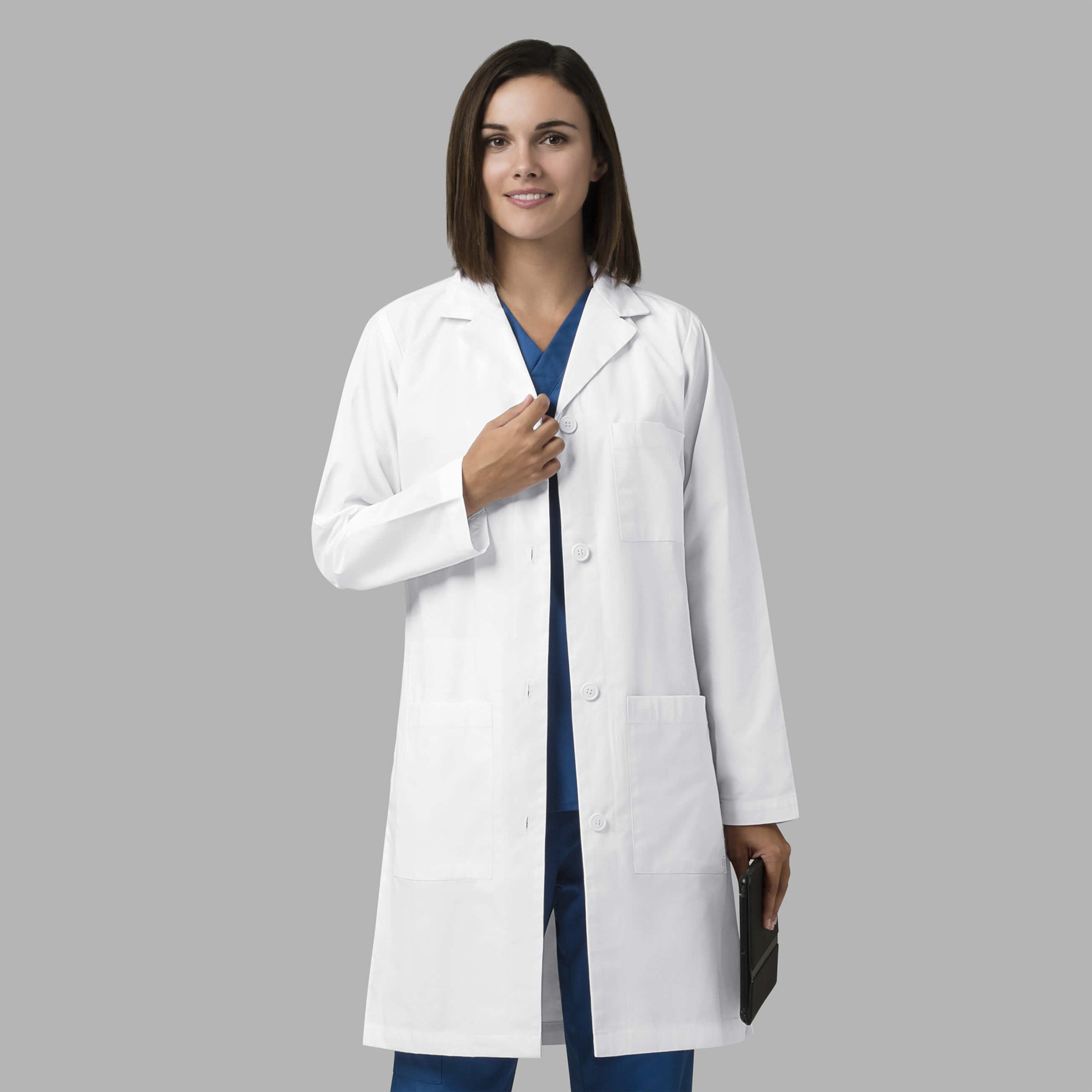 WonderWink Medical Whites Womens Long Lab Coat-WonderWink