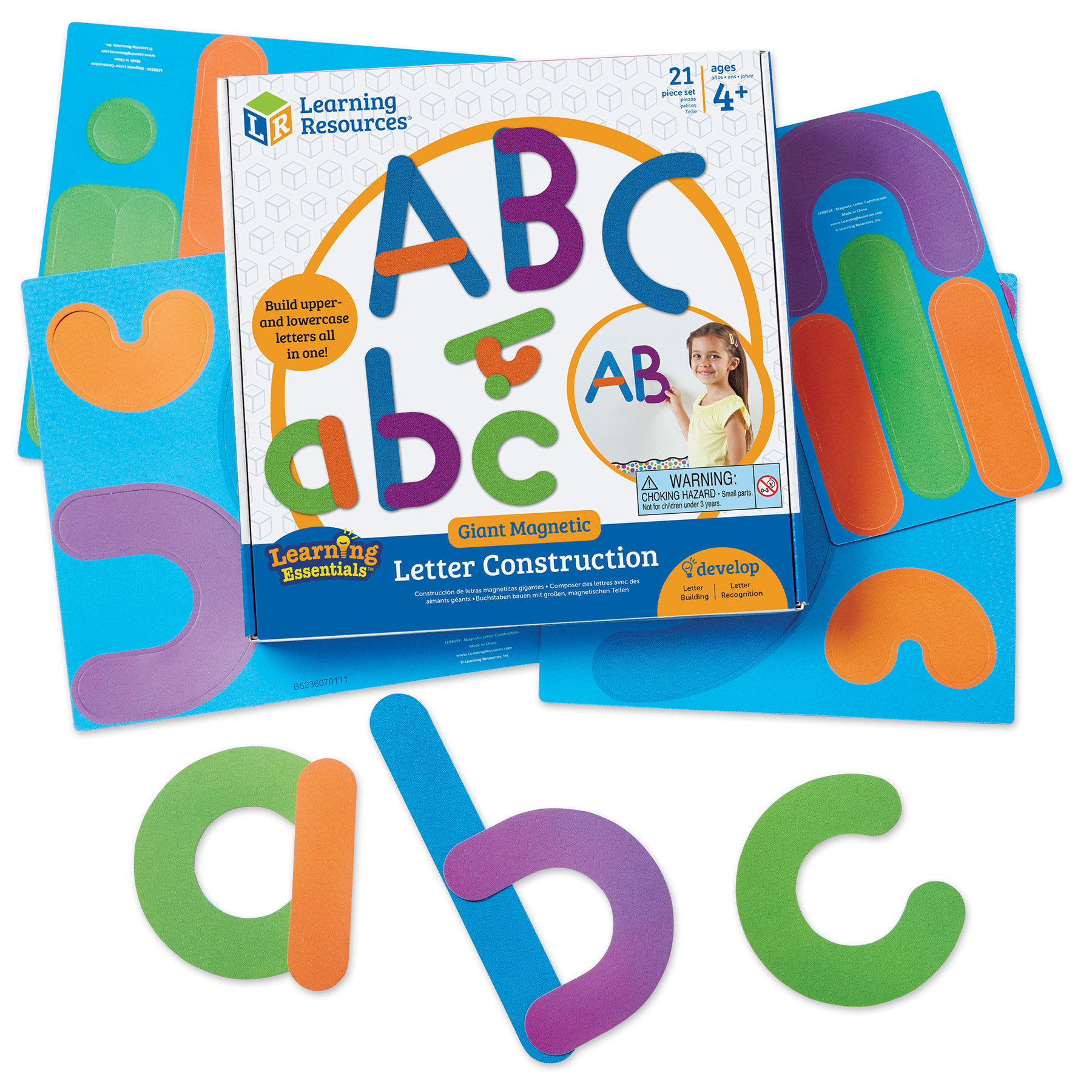 Learning Resources Giant Magnetic Letter Construction, 21-Piece Set