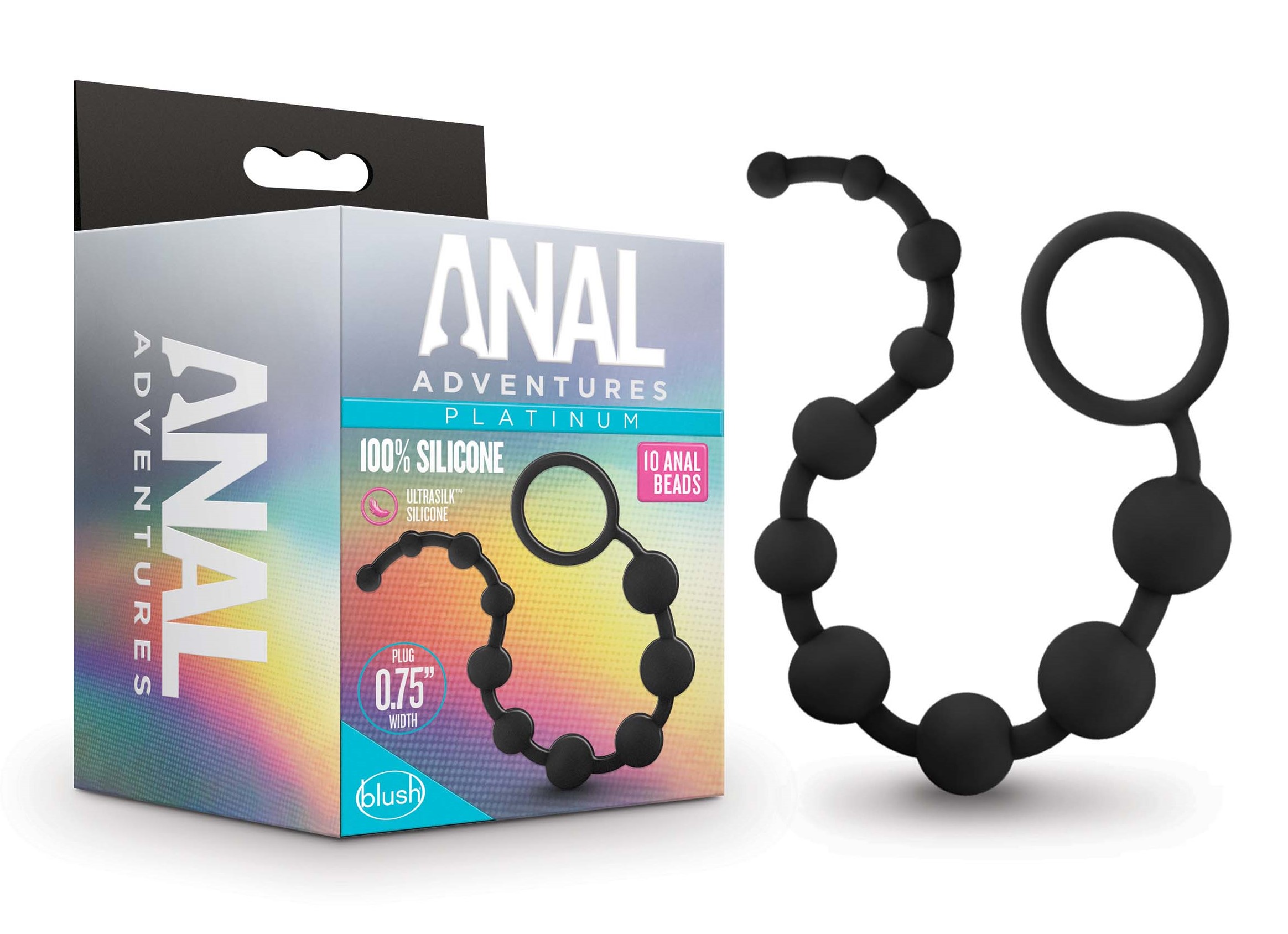 Blush Anal Adventures Platinum Black 12.5-Inch Anal Beads