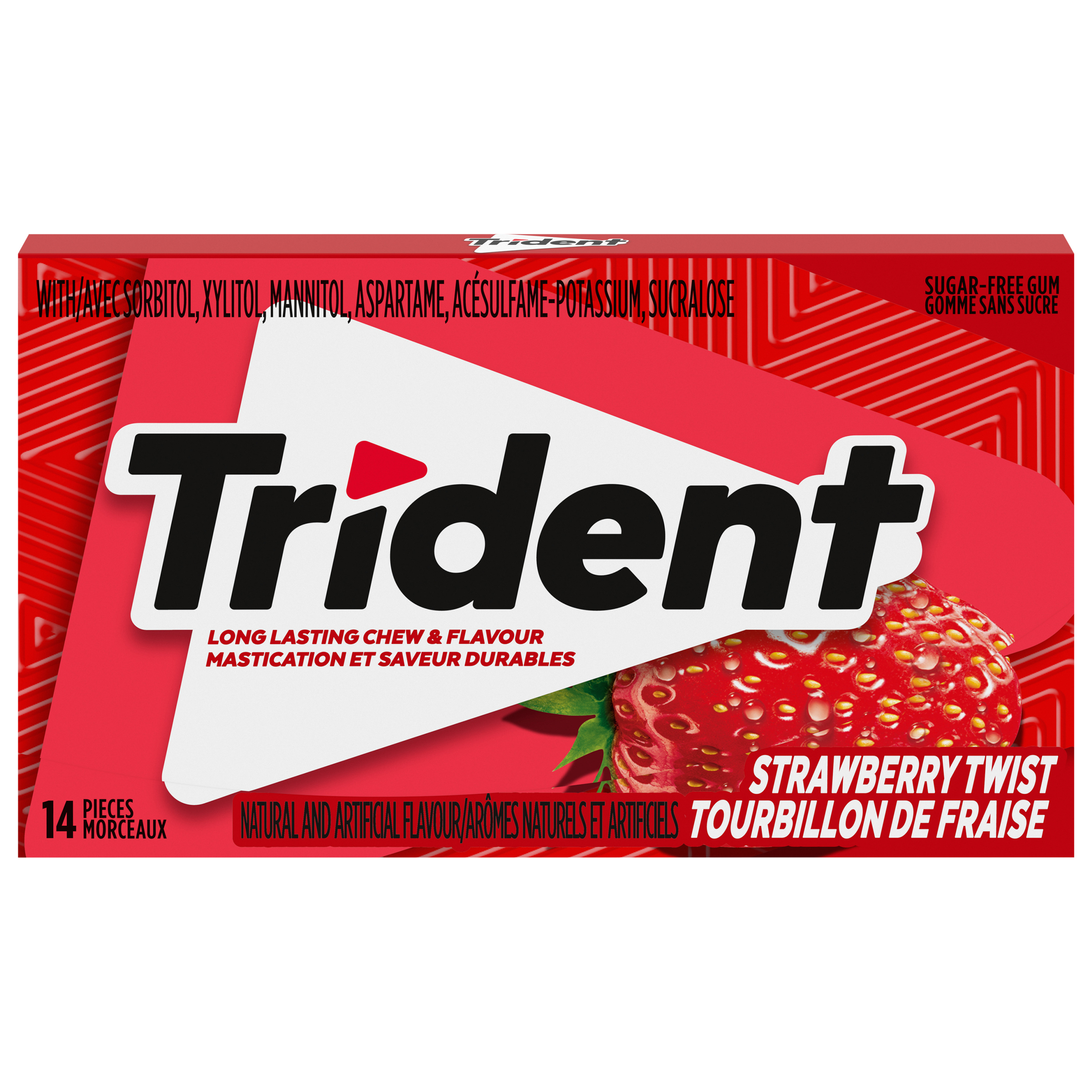 Trident Strawberry Twist Sugar Free Gum, 14 Piece Pack-1