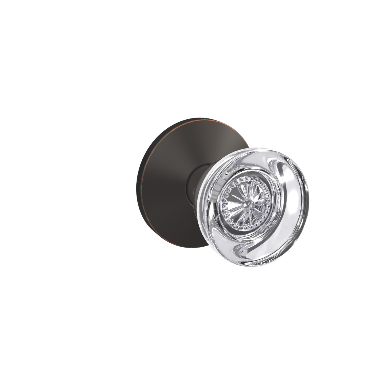 Custom Hobson Glass Knob Combined Interior Hall-Closet and Bed-Bath Lock
