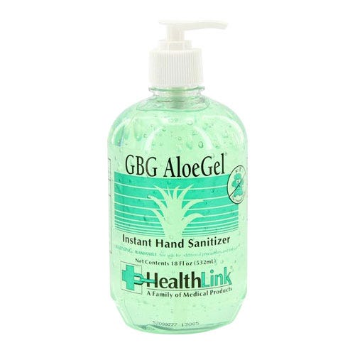 GBG AloeGel® Instant Hand Sanitizer, 18 oz Pump Bottle