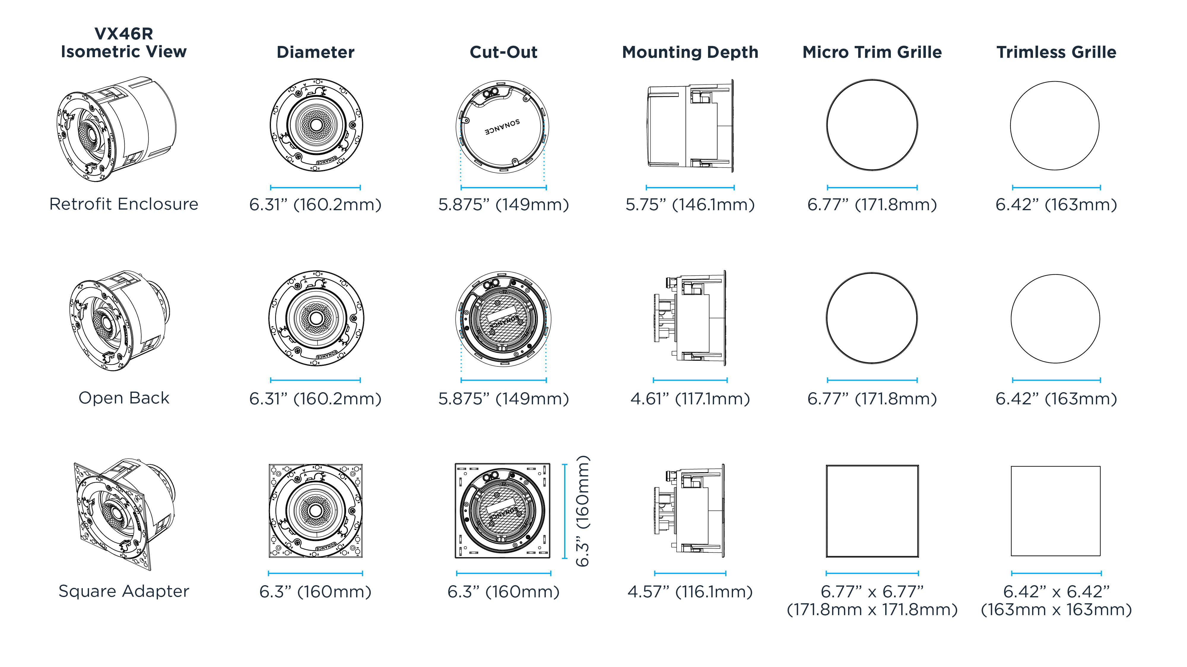 VX46R Dimensional Drawings